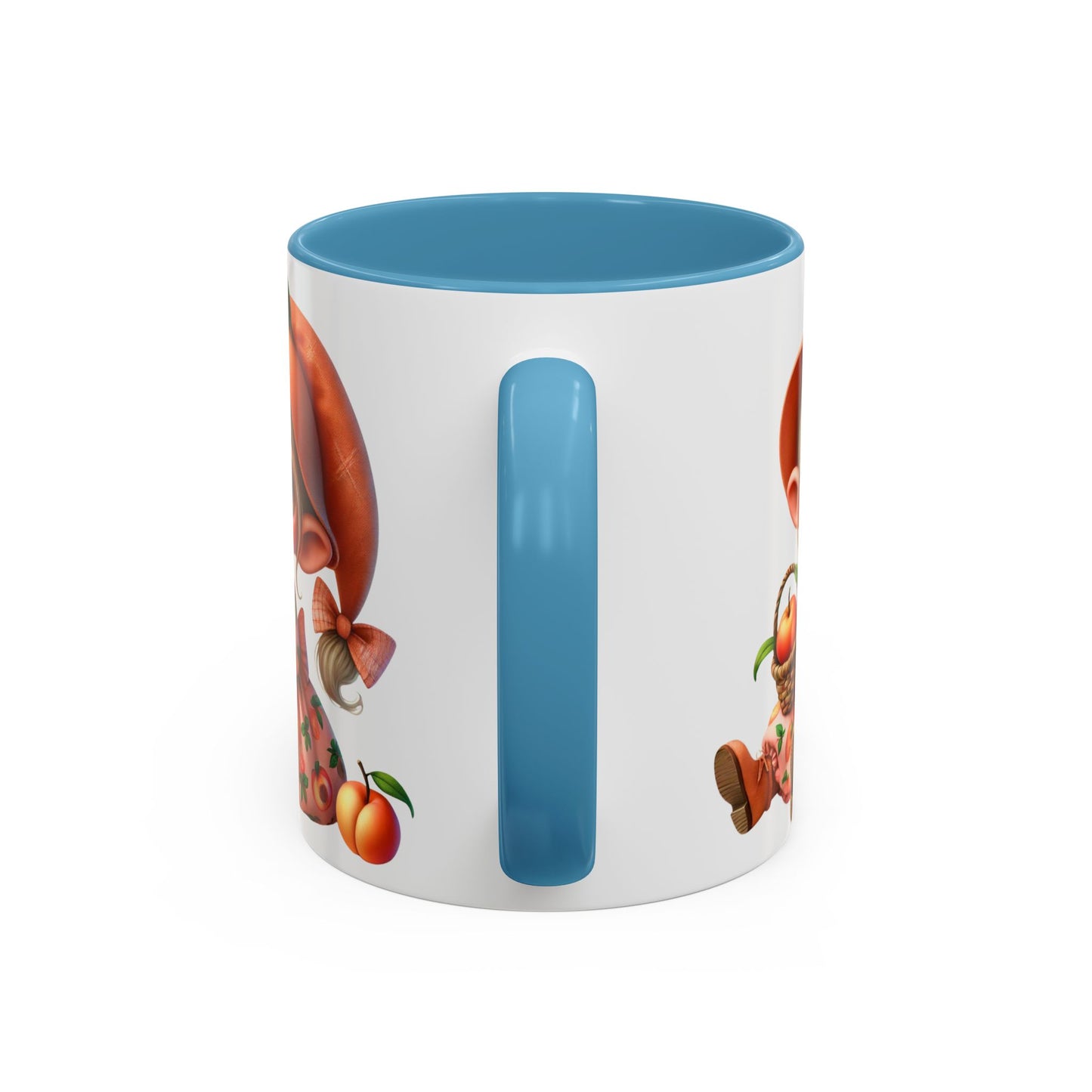 Cute Peach Character Accent Coffee Mug - 11 & 15oz