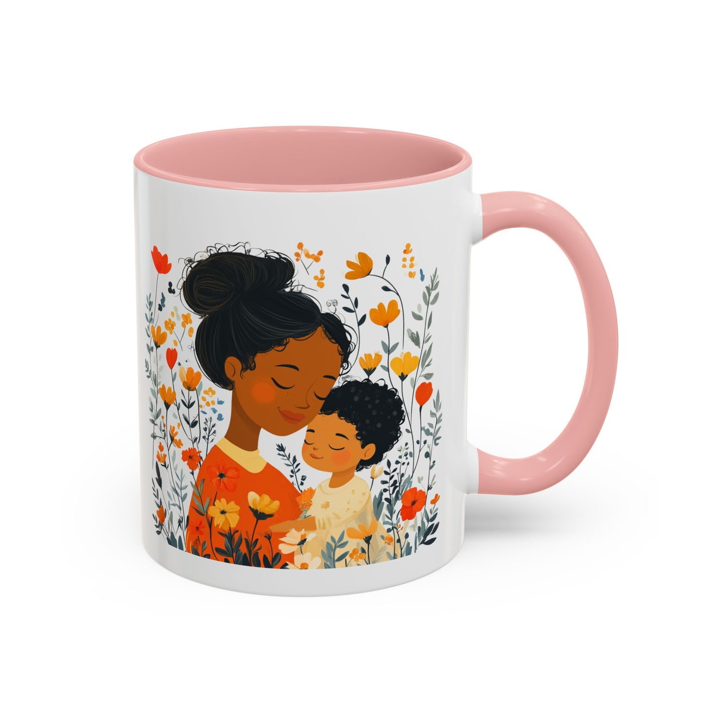 Floral Mama & Child Coffee Mug - Perfect for Mother's Day, Gift for Mom, Family Time, Cute Drinkware, Wellness, Friendship
