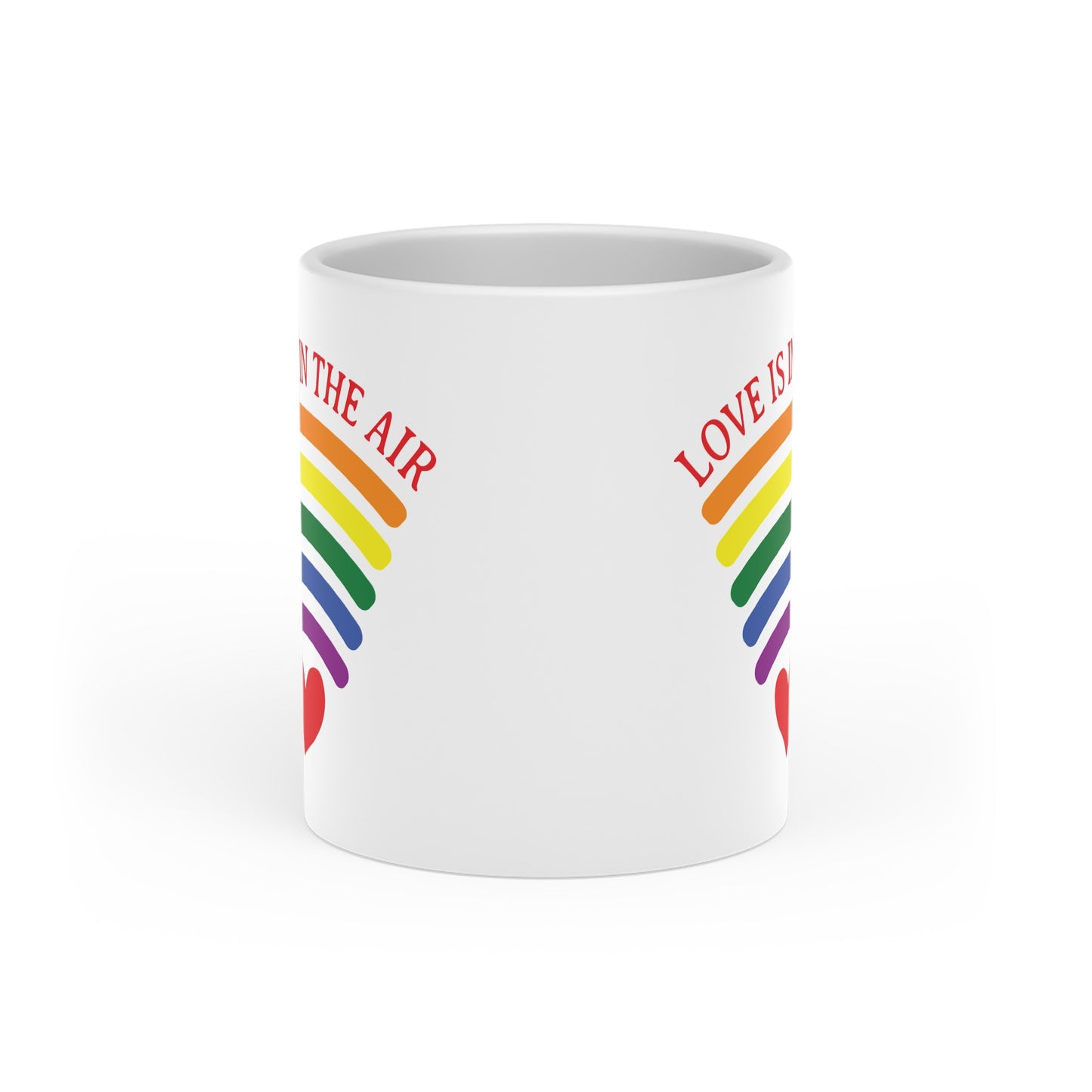 Romantic Heart-Shaped Mug, Gift for Him or Her, Valentine's Day Cup, Love is in the Air Mug, Colorful Coffee Mug, Cute Couple Gift