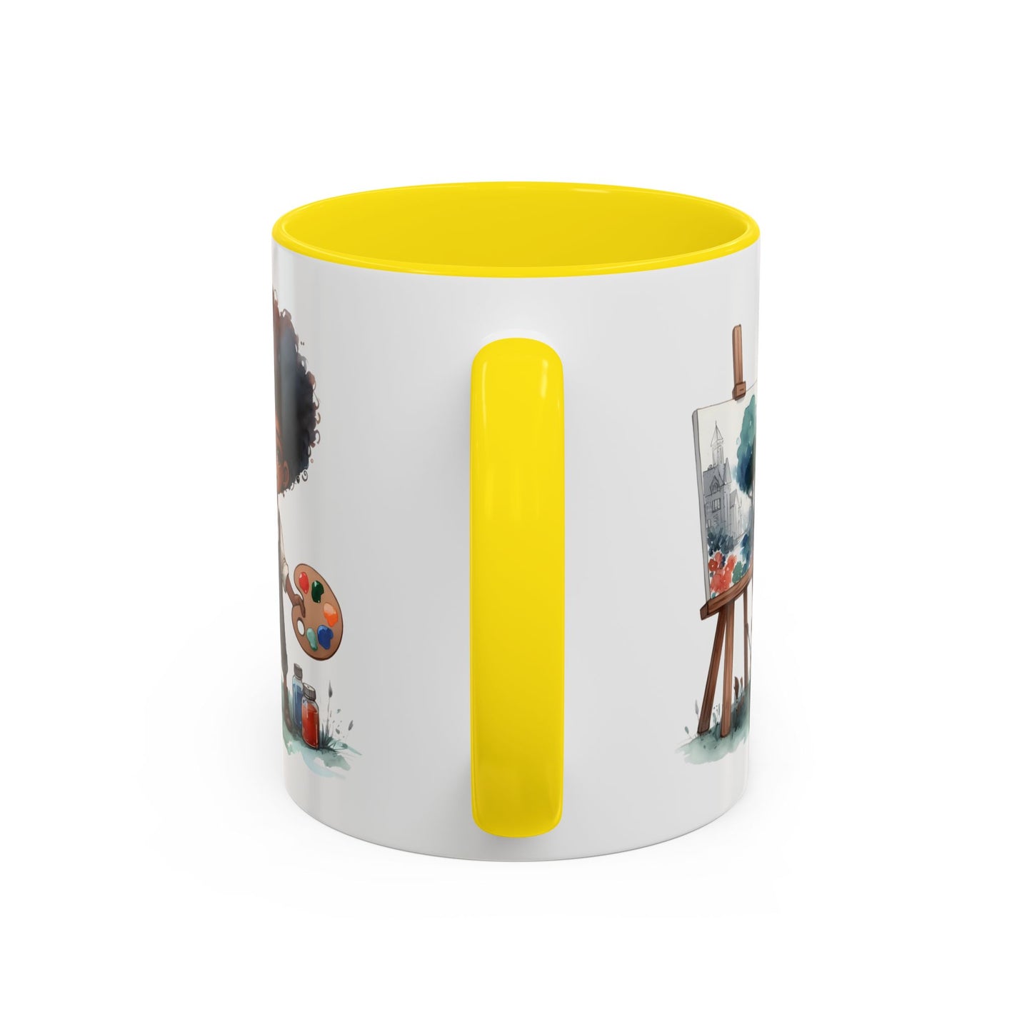 Creative Kid's Coffee Mug | Art Lover Gift | Black & White Accent Mug | Unique Art Design | Children's Art Decor | Fun Ceramic Cup