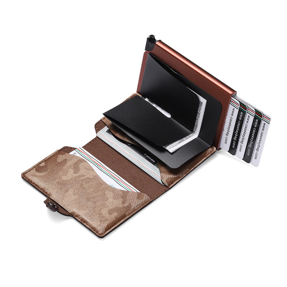Automatic Pop-up Bank Card PU Camouflage Fashion Men's Wallet JFA UNIjuntos Entreprise