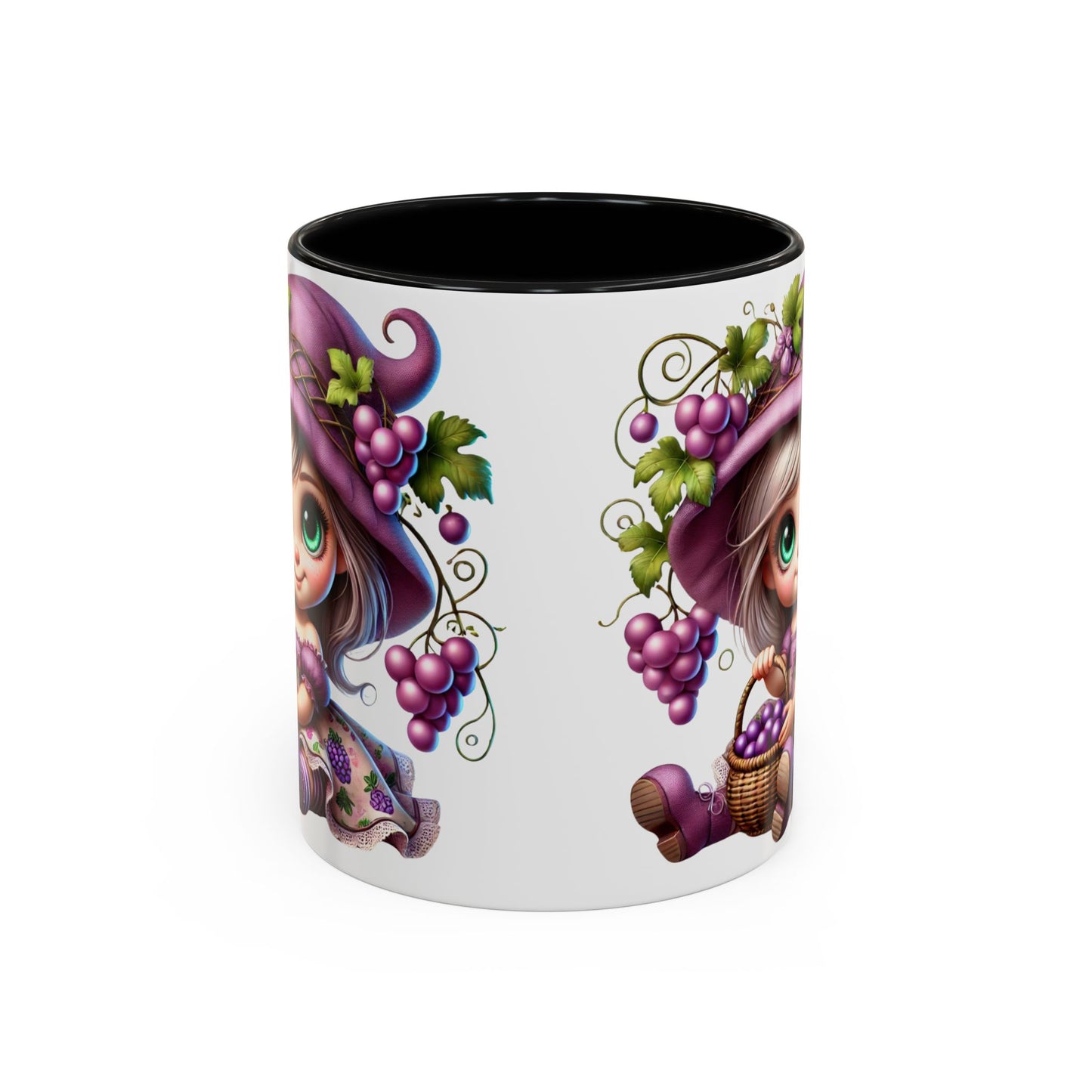 Whimsical Grape Girl Coffee Mug - Perfect for Wine Lovers and Gift Giving