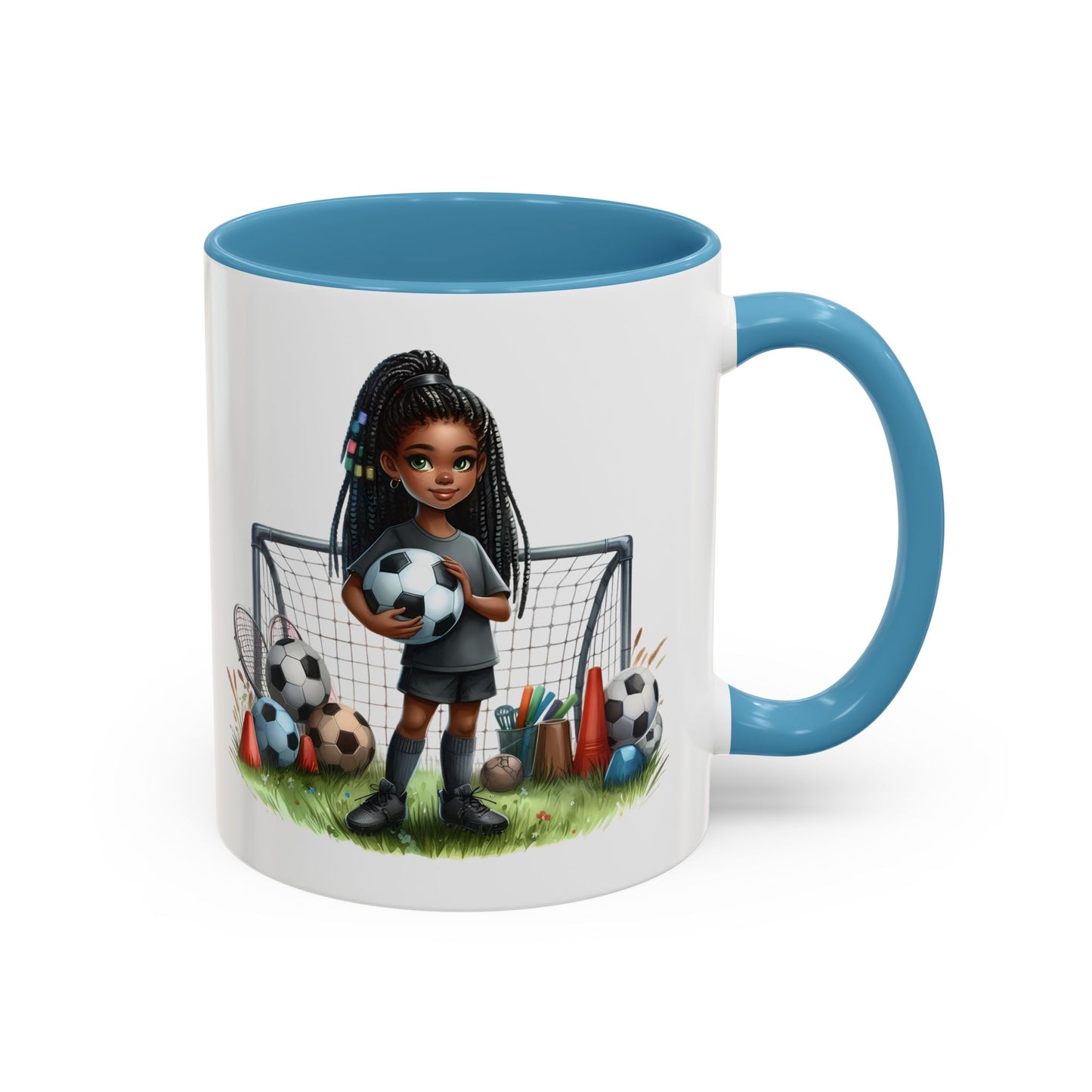 Soccer-Themed Accent Coffee Mug, Personalized Sports Fan Gift, Perfect for Coaches, Players, Kids, and Birthdays