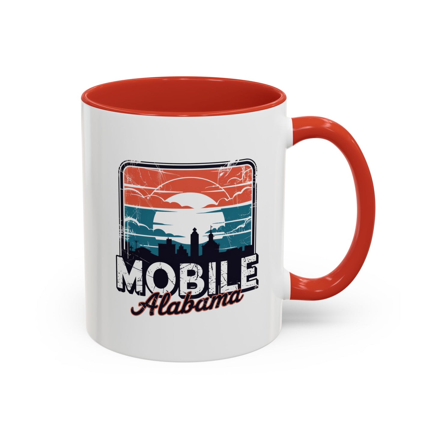 Mobile Alabama Sunset Accent Coffee Mug – Perfect Gift for Travelers, Coffee Lovers, Souvenir, Home Decor, Unique Mug