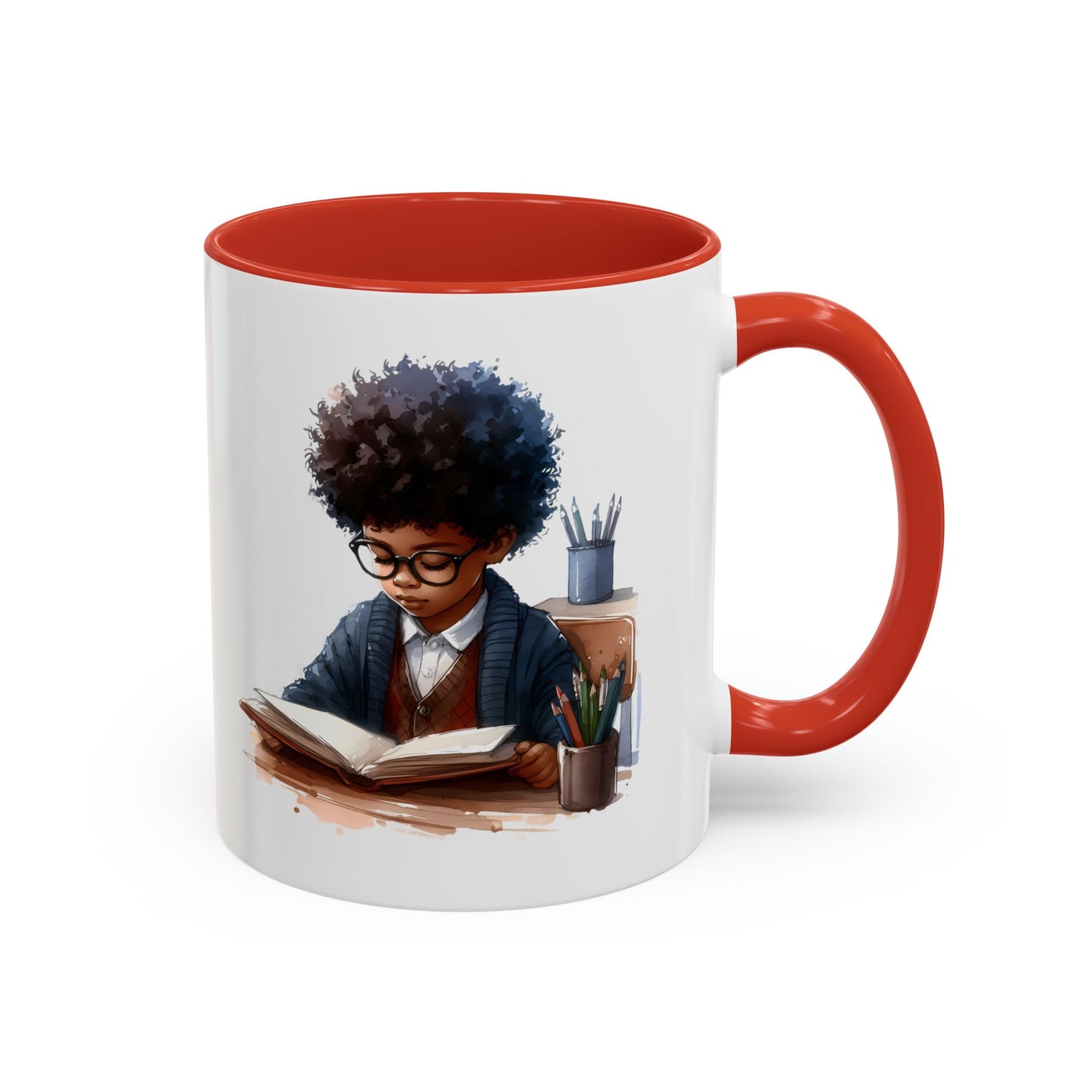 Studious Kid Accent Coffee Mug | Reading Gift for Book Lovers | Unique Office Decor | Fun Drinkware | Educational Present