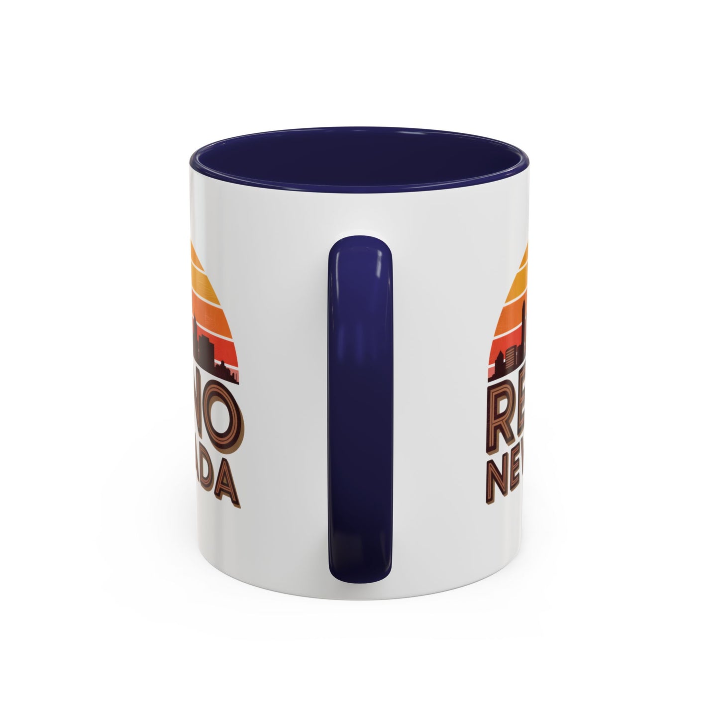 Reno Nevada Accent Coffee Mug | Retro Sunrise Design | Perfect Gift, Kitchen Decor, Souvenir, Coffee Lovers, Travel Mug