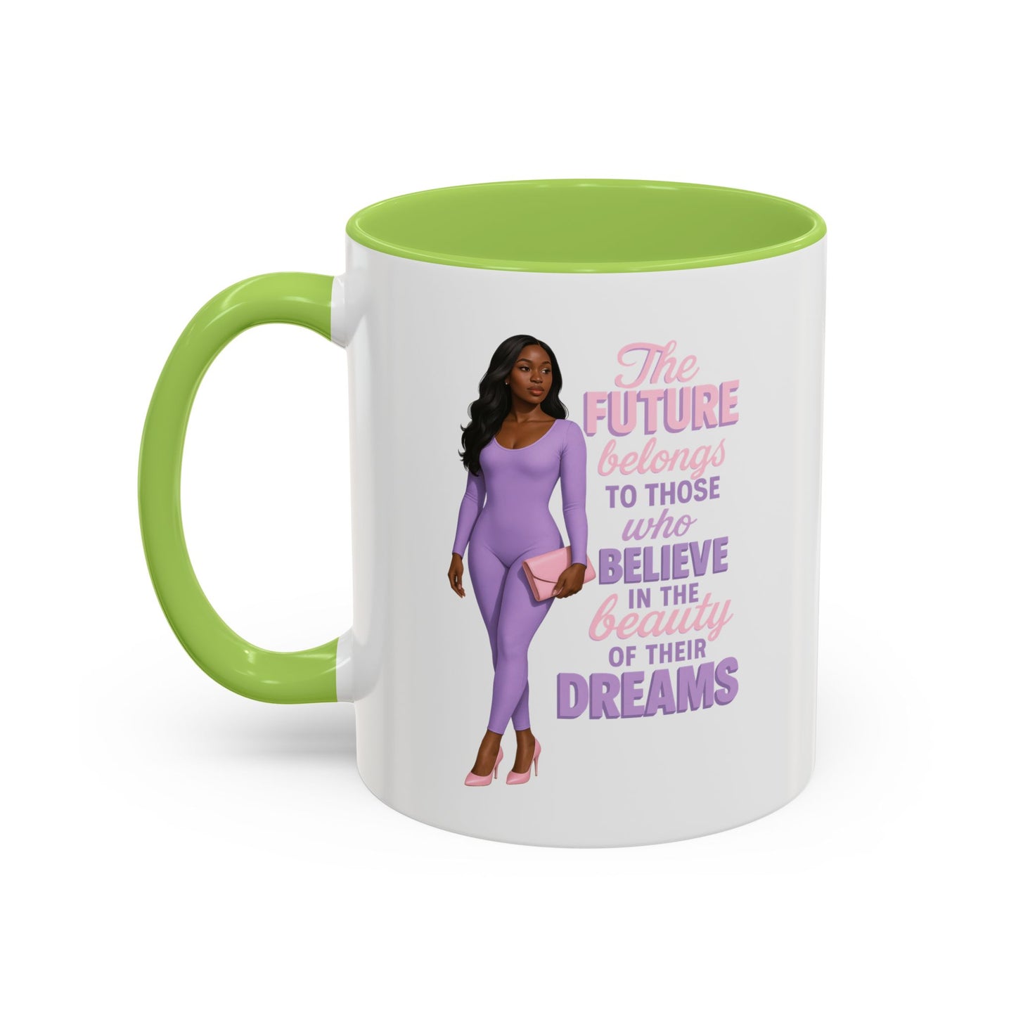 Inspirational Accent Coffee Mug - Motivational Gift for Dreamers, Home Office Decor, Encouragement Gift, Quote Cup