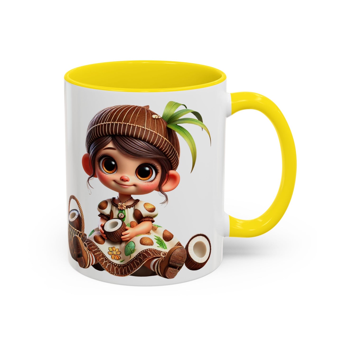 Whimsical Coconut Character Coffee Mug - 11oz & 15oz