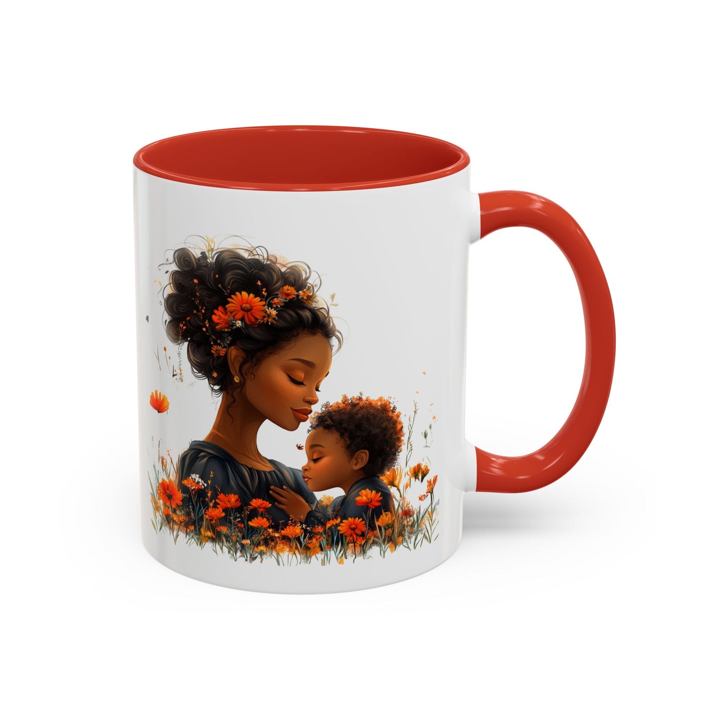Floral Mom and Child Coffee Mug - Perfect Gift for Mother's Day, Family Moments, Tea Lover, Floral Decor, Kitchenware