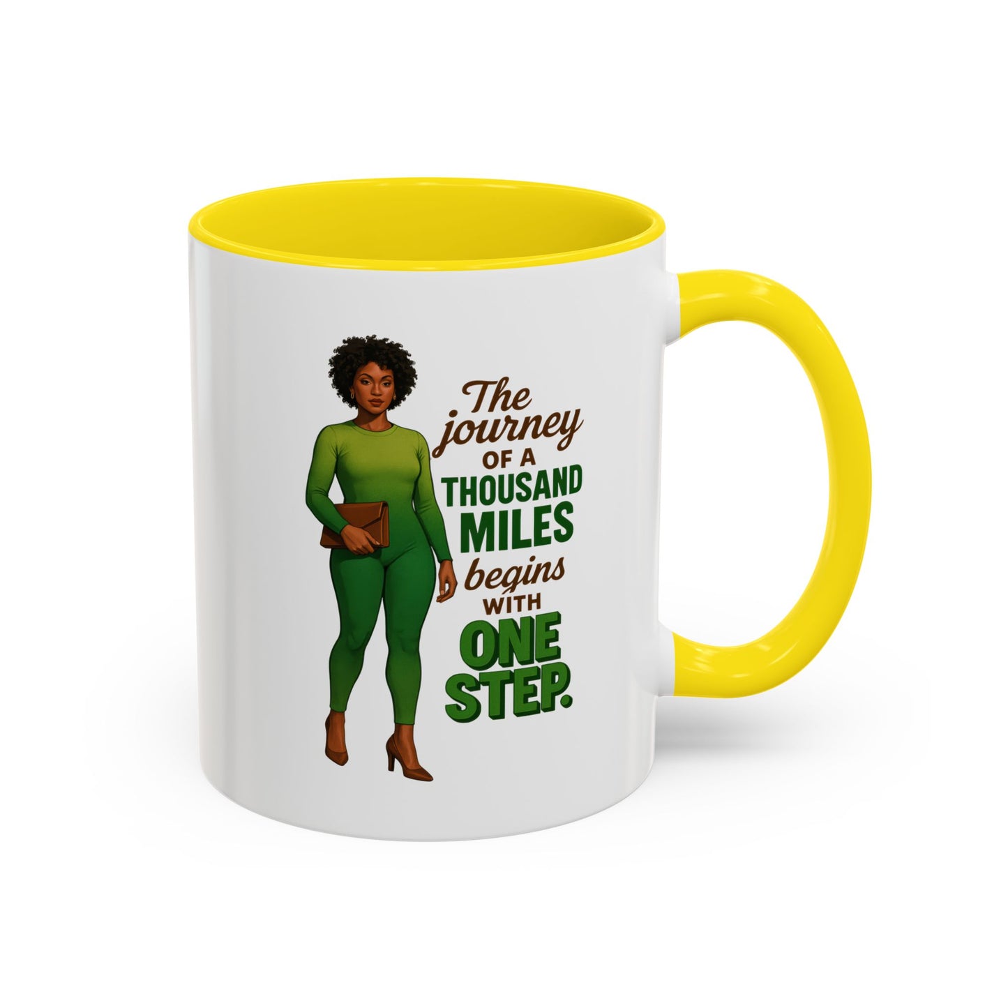 Inspirational Accent Coffee Mug - Motivational Quote Mug, Unique Gift for Her, Empowerment Coffee Cup, Coffee Lover's Gift, Tea Mug