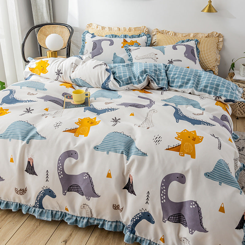 Princesse Style Quatre-pièce Lit Feuille Housse de couette Fille de Coeur Lit Couverture D'été Trois-pièce Costume