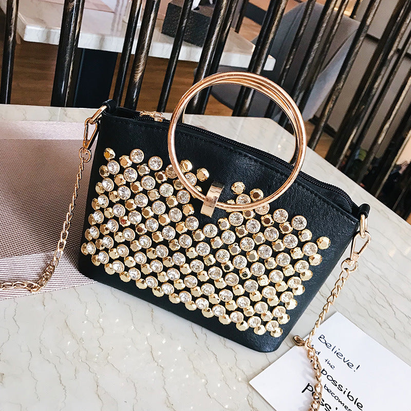 Fashionable Light Luxury Diamond Ring Single-shoulder Diagonal Bag