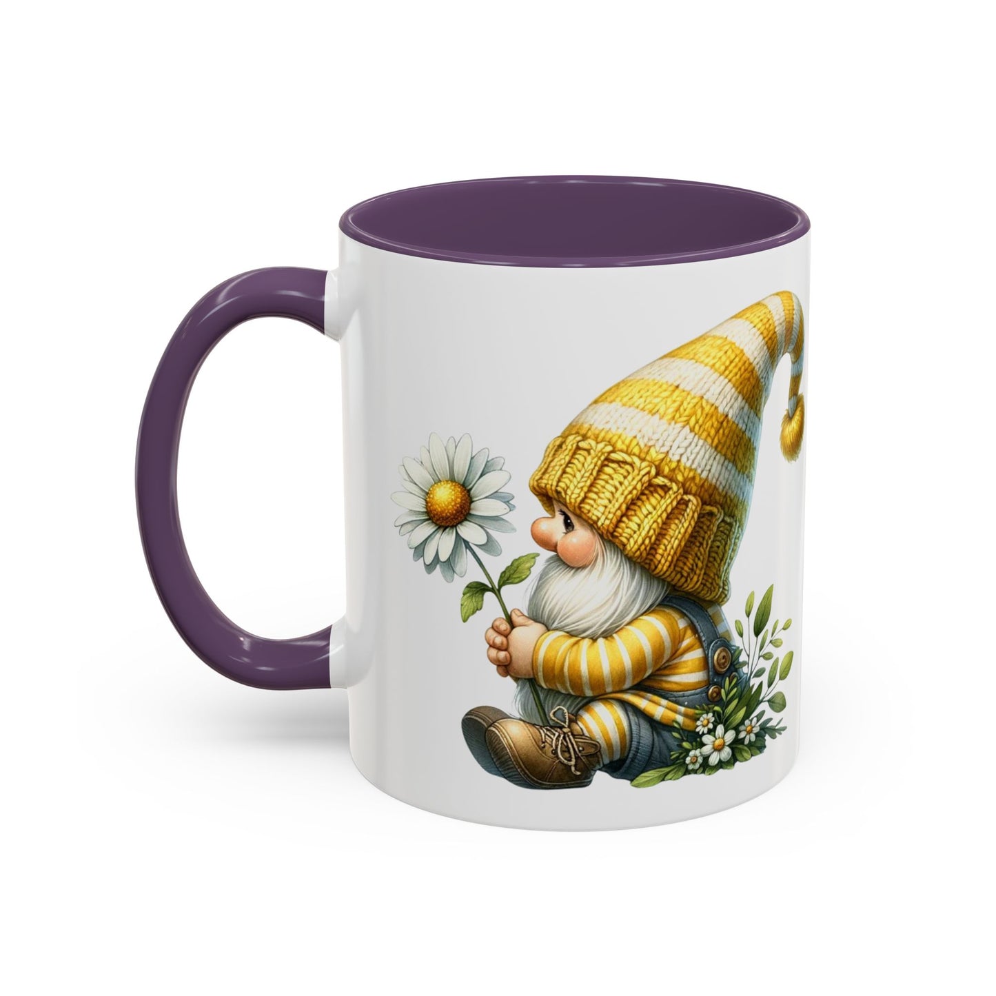 Whimsical Gnome Coffee Mug, Cute Gnome Cup for Garden Lovers, Spring Decor, Gift for Her, Coffee Lover's Mug, Unique Flower Mug