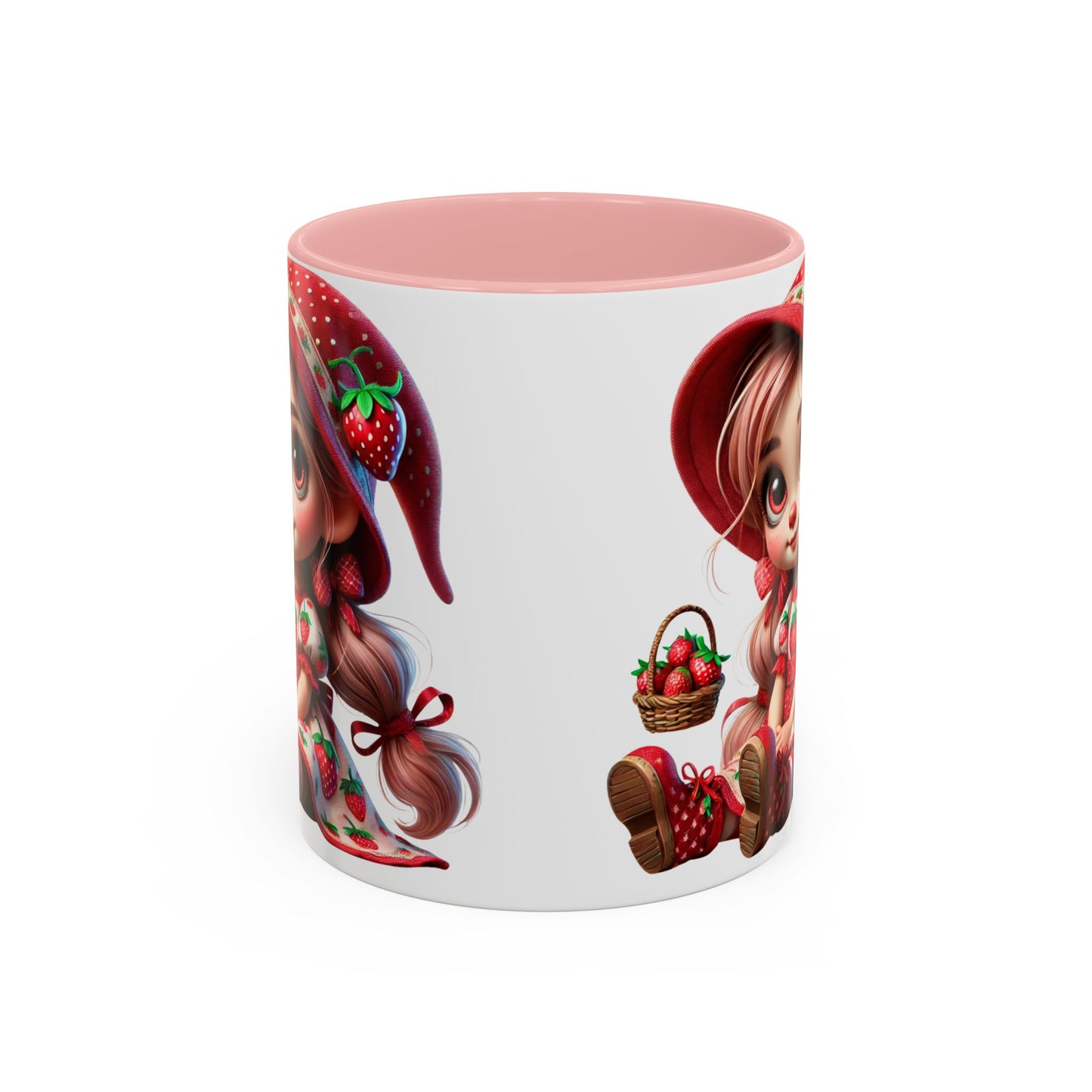 Cute Strawberry Girl Coffee Mug - 11 & 15 oz Accent Mugs for Tea Lovers