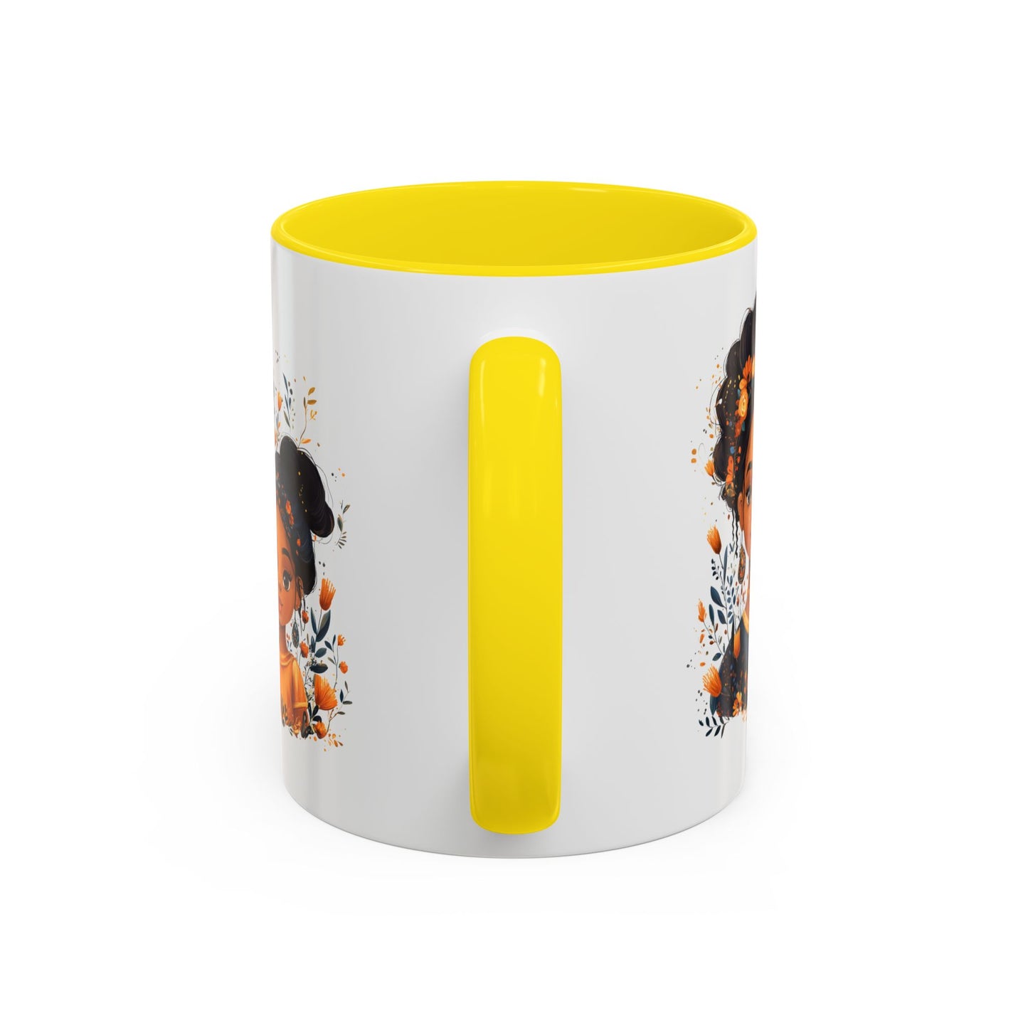 Cute Floral Accent Mug for Coffee Lovers, Gift for Moms, Family Bonding, Fall Decor, Unique Tea Mug