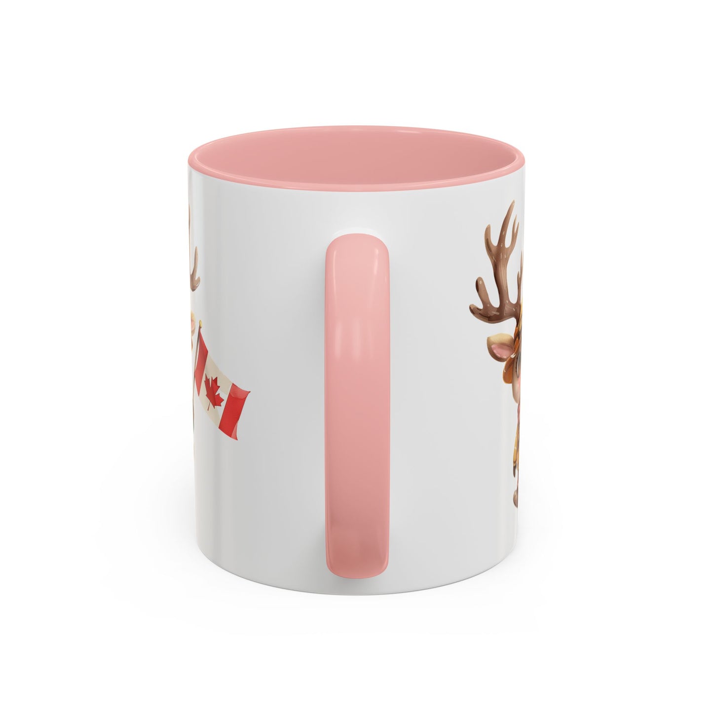 Cute Canadian Reindeer Mug, Accent Coffee Cup for Animal Lovers, Holiday Gift, Cute Kitchen Decor, Seasonal Drinkware
