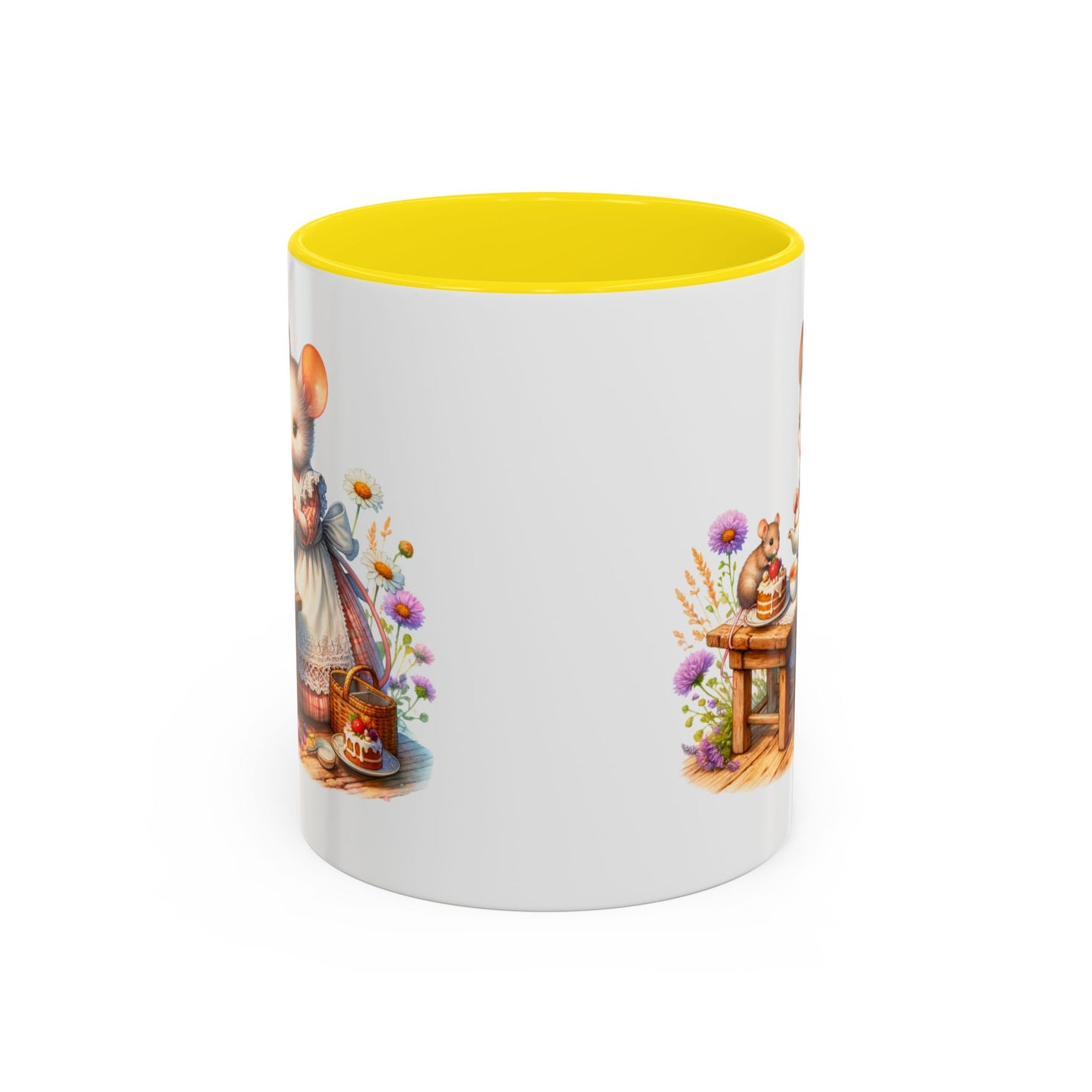 Adorable Mouse Kitchen Coffee Mug, Cute Animal Mug, Gift for Baking Lovers, Cozy Home Decor, Kitchenware, Tea Mug, Floral Design
