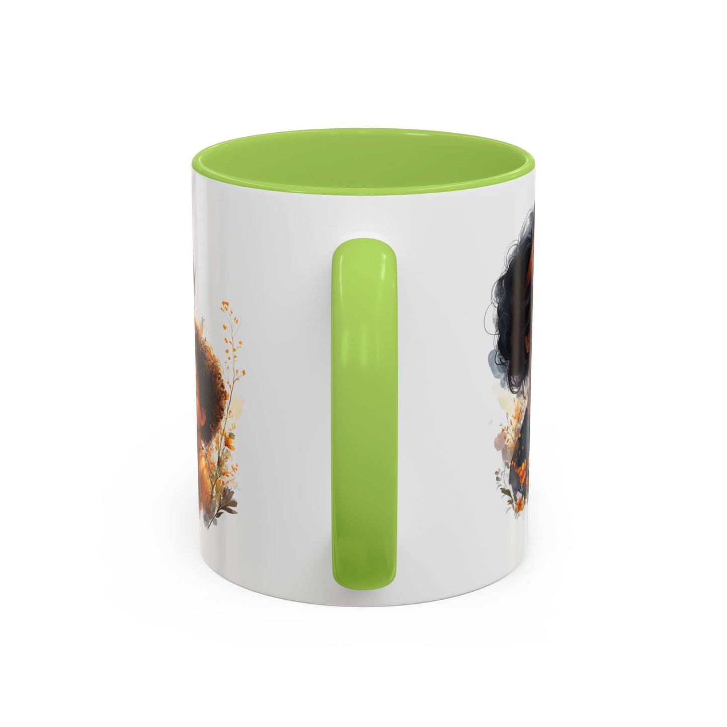 Vibrant Floral Mama & Child Coffee Mug, Black Handle Tea Cup, Perfect Gift for Moms, Cute Nursery Décor, Inspirational Homeware