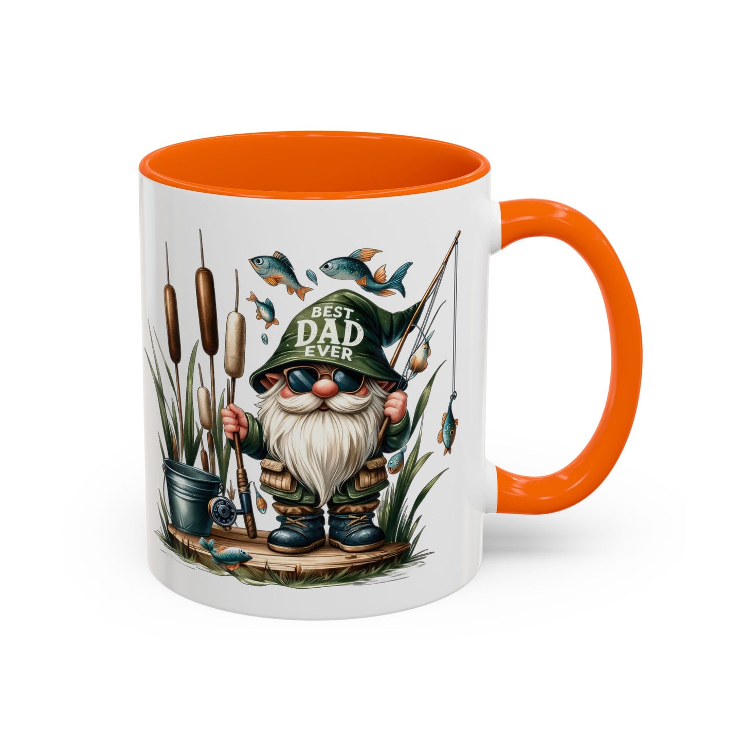 Fishing Gnome Coffee Mug, Best Dad Ever, Father's Day Gift, Dad's Mug, Gnome Decor, Outdoor Lover's Cup