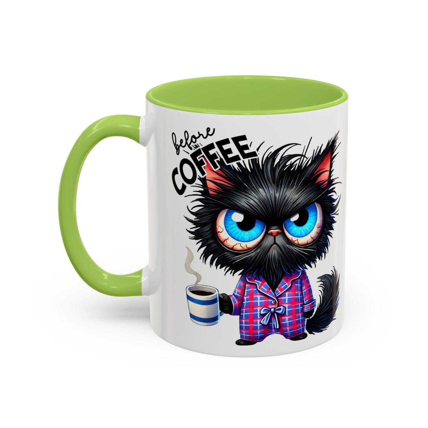 Whimsical Cat-Themed Coffee Mug, Fully Caffeinated, Gift for Cat Lovers, Fun Kitchen Decor, Birthday Gift, Unique Coffee Lover Mug