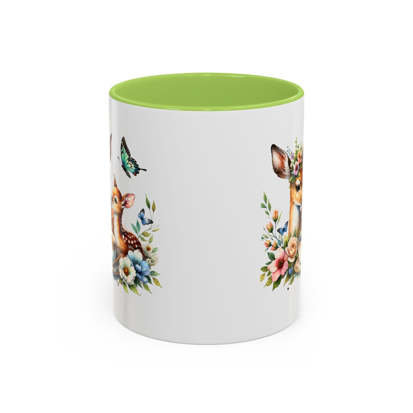 Charming Forest Friends Mug, Gift for Nature Lovers, Cute Coffee Mug, Deer and Floral Design, Mother's Day Present