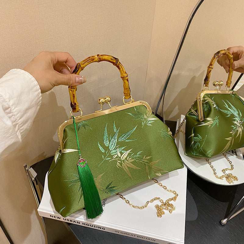 Sac à bandoulière portable brodé style chinois rétro de style ethnique Cheongsam