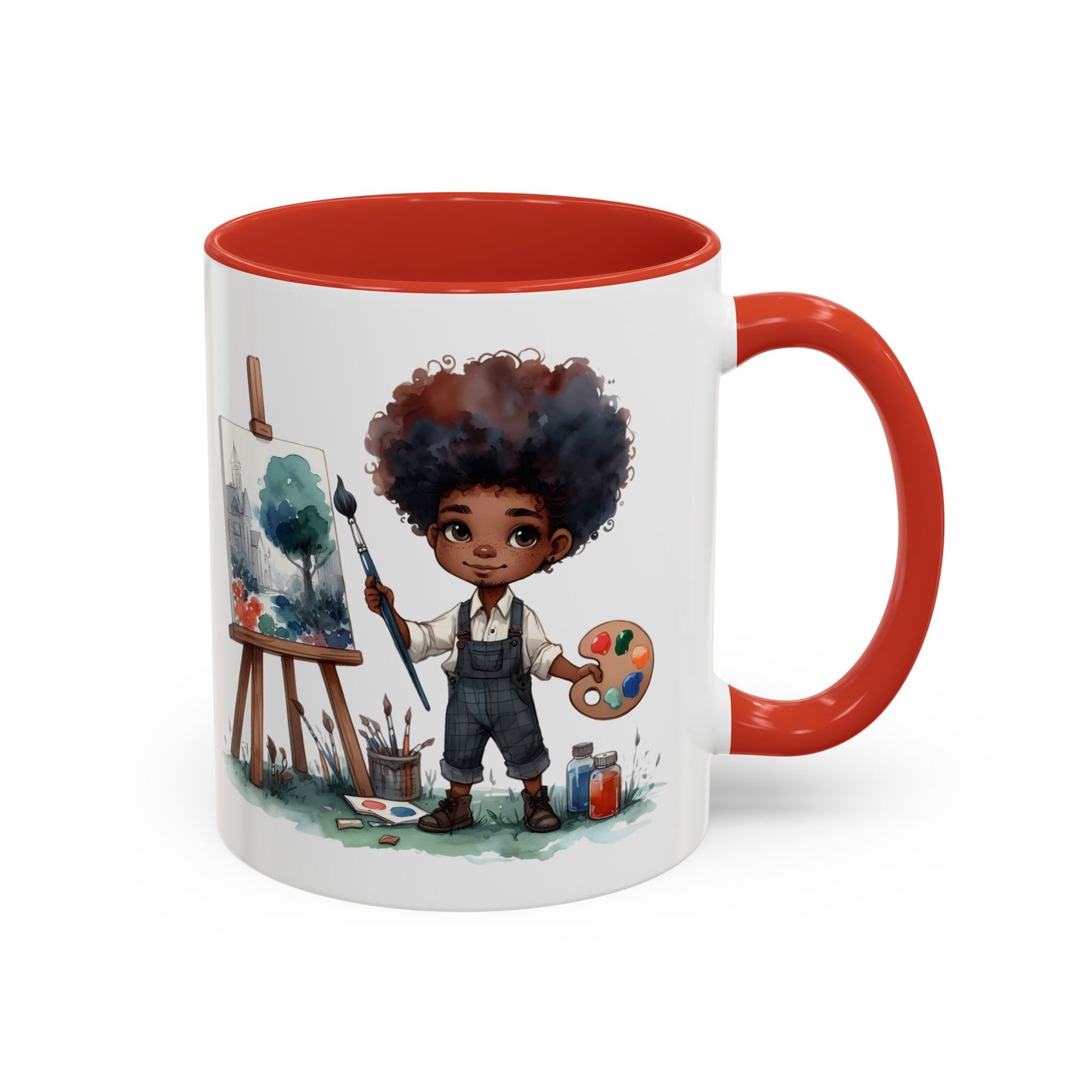 Creative Kid's Coffee Mug | Art Lover Gift | Black & White Accent Mug | Unique Art Design | Children's Art Decor | Fun Ceramic Cup