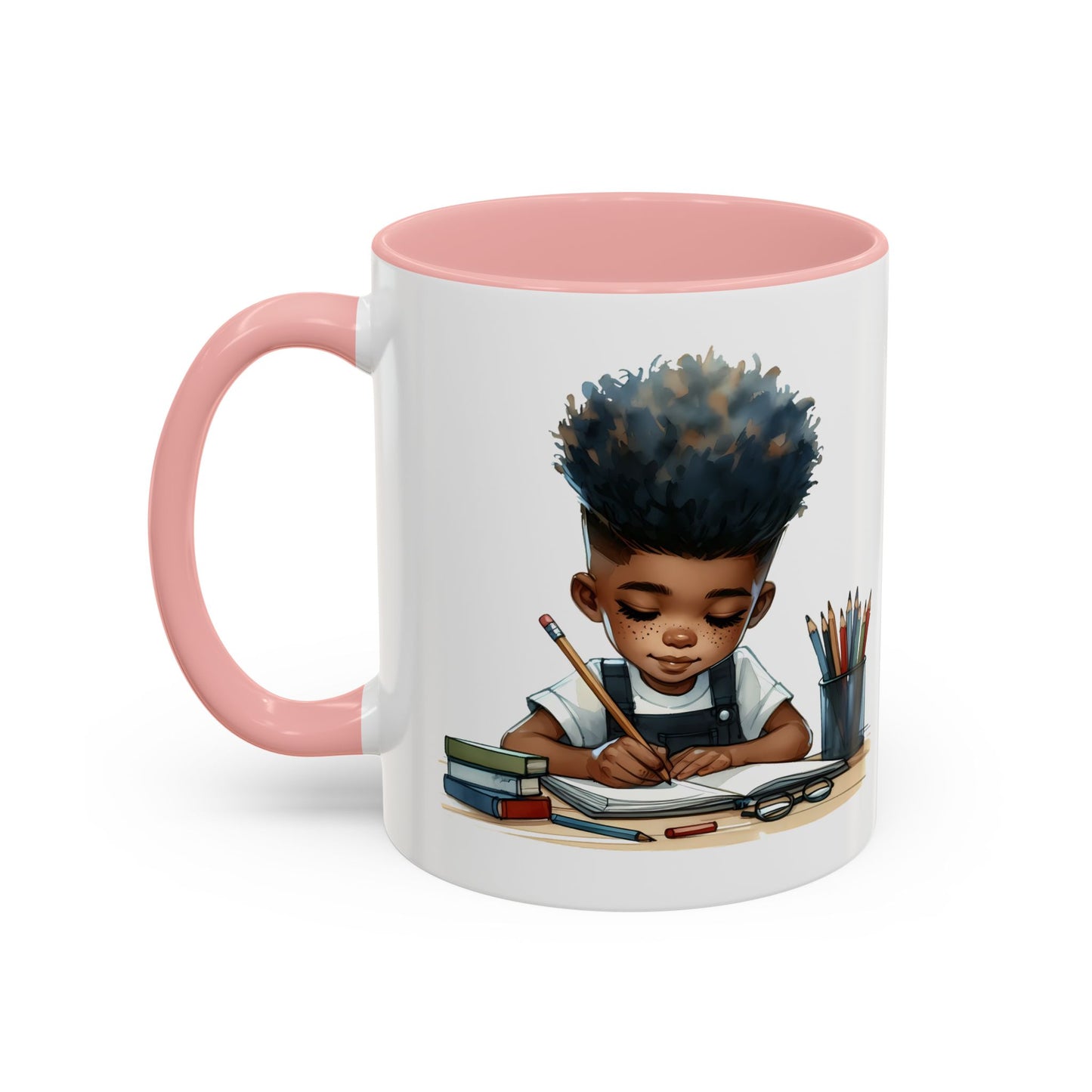 Creative Kids Coffee Mug, Black Accent Mug, Cute Student Gift, Kids Artwork Mug, Back-to-School Coffee Cup, Educational Gift Idea