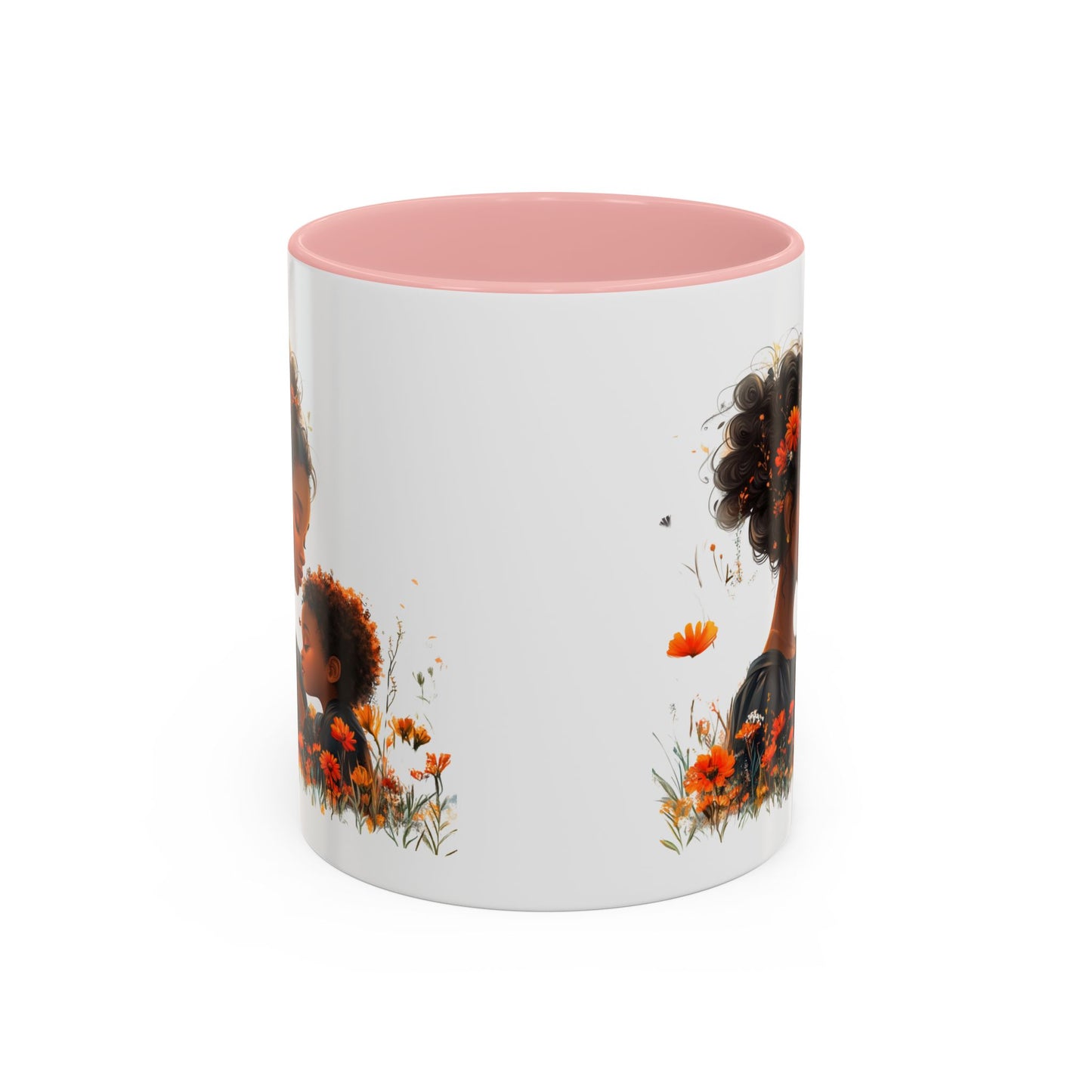 Floral Mom and Child Coffee Mug - Perfect Gift for Mother's Day, Family Moments, Tea Lover, Floral Decor, Kitchenware