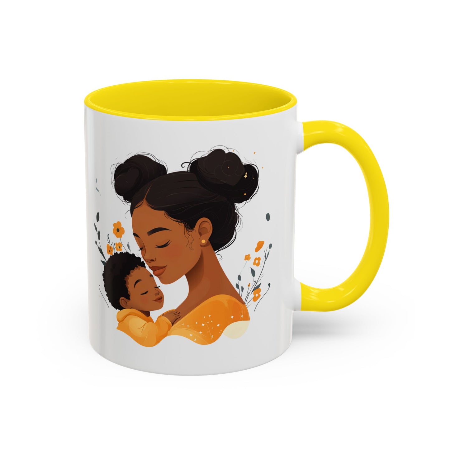 Mother and Child Accent Coffee Mug, Inspirational Drinkware, Gift for Mothers Day, Cute Family Mug, Cozy Coffee Cup, Loving Bond Mug