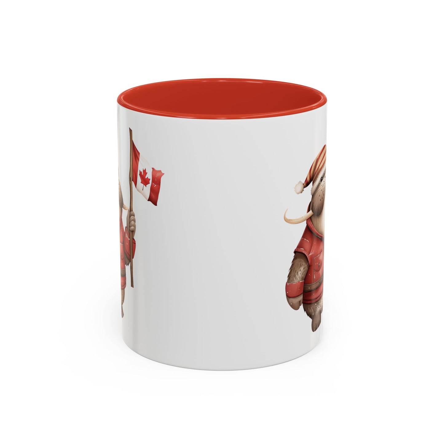 Canadian Holiday Accent Coffee Mug - Adorable Walrus with Flag, Gift for Canada Day, Cute Decor, Coffee Lover, Kitchen Accessory