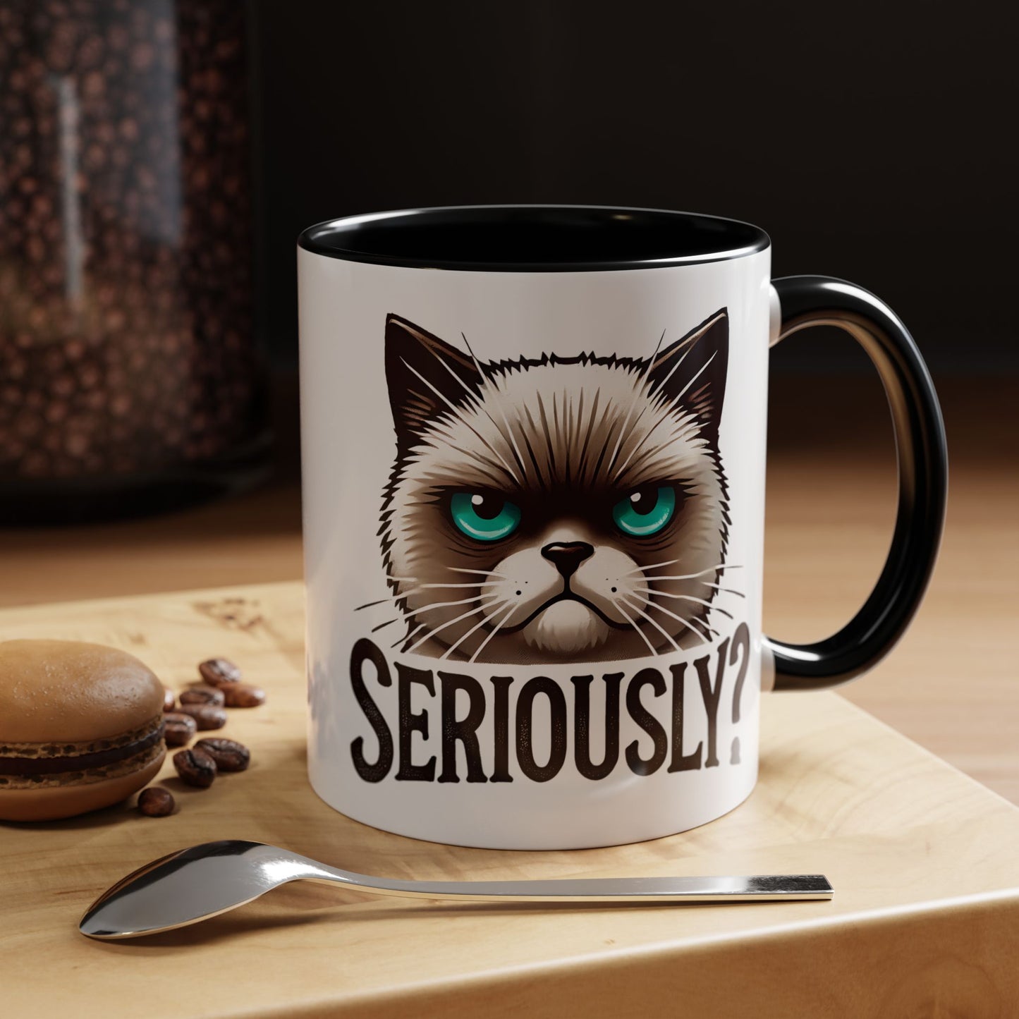 Funny Cat Accent Coffee Mug | Gift for Cat Lovers | Unique Ceramic Mug | Quirky Kitchen Decor | Humor Mug | Cat Person Gift