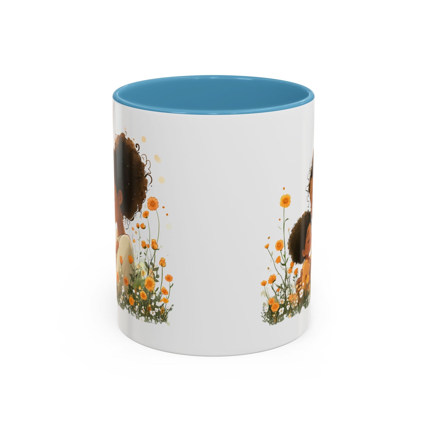 Emotional Motherhood Coffee Mug, Floral Mom & Child, Gift for Mother's Day, Family Bonding, Cozy Drinkware, Home Decor