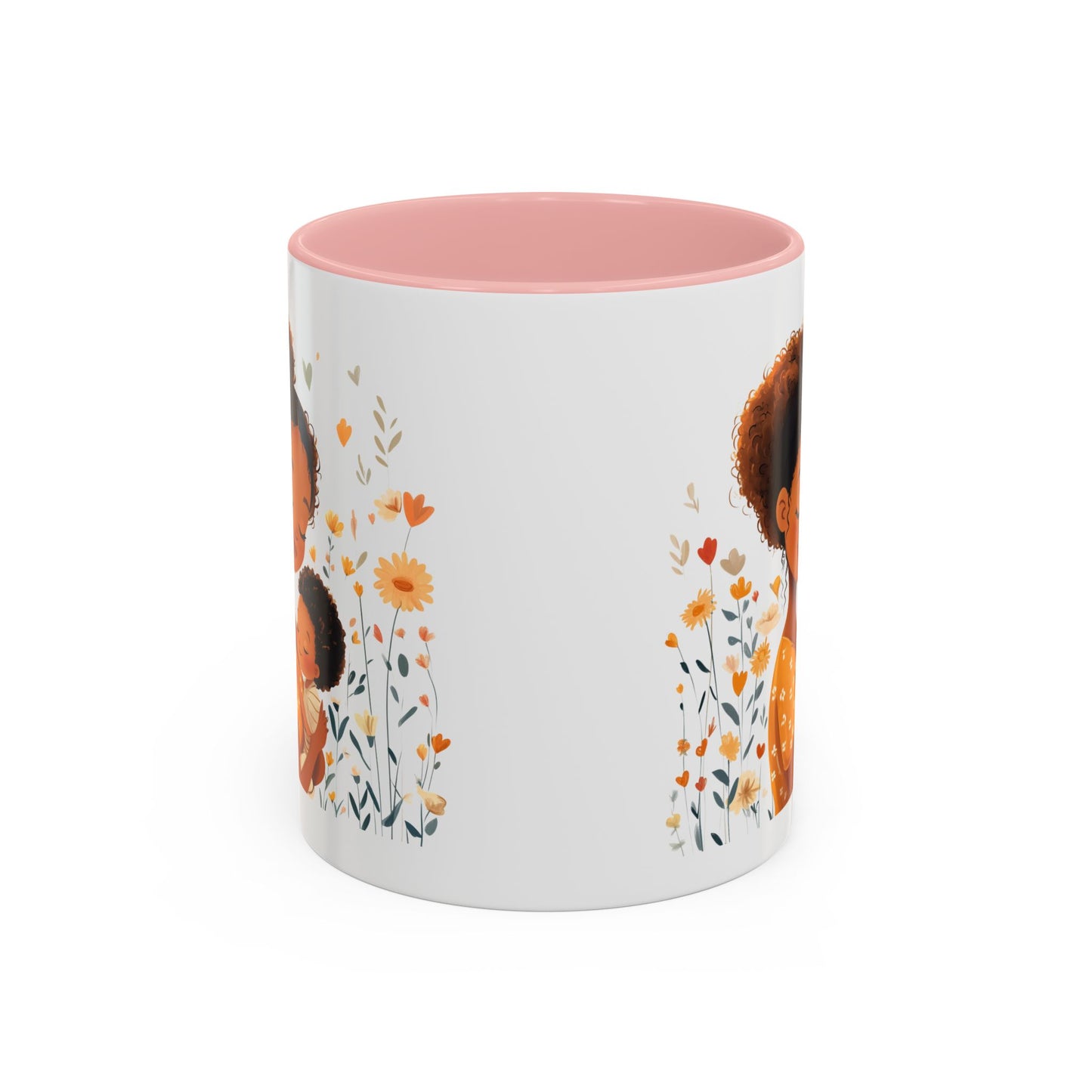 Warmth & Love Mug, Floral Mother & Child Coffee Cup, Gift for Mom, Cozy Drinkware, Baby Shower Mug, Family Bonding