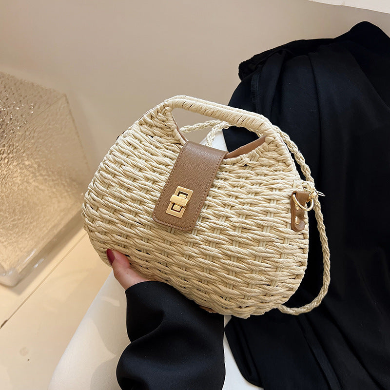 Women's Summer Woven Artistic Shoulder Bag