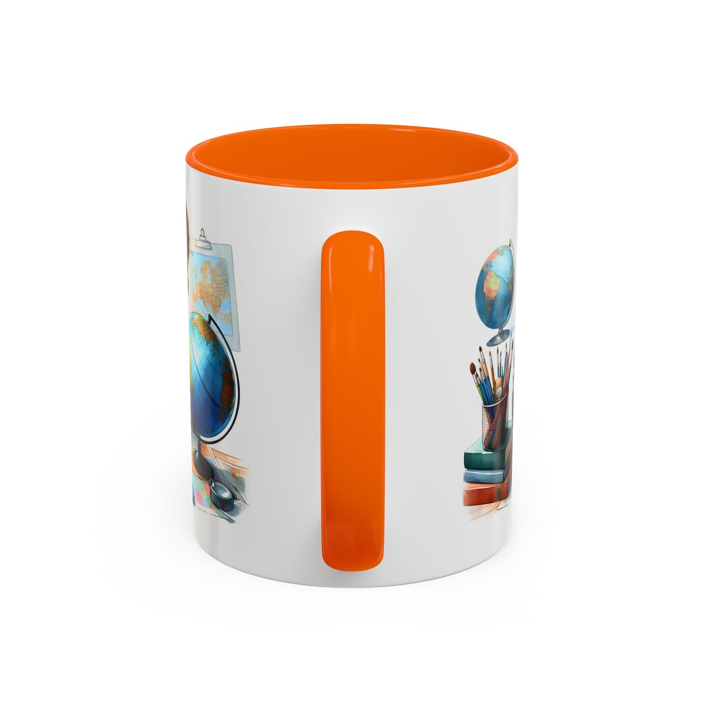 World Explorer Accent Coffee Mug - Perfect for Students, Travel Lovers, Teachers, Back to School, Gift for Kids
