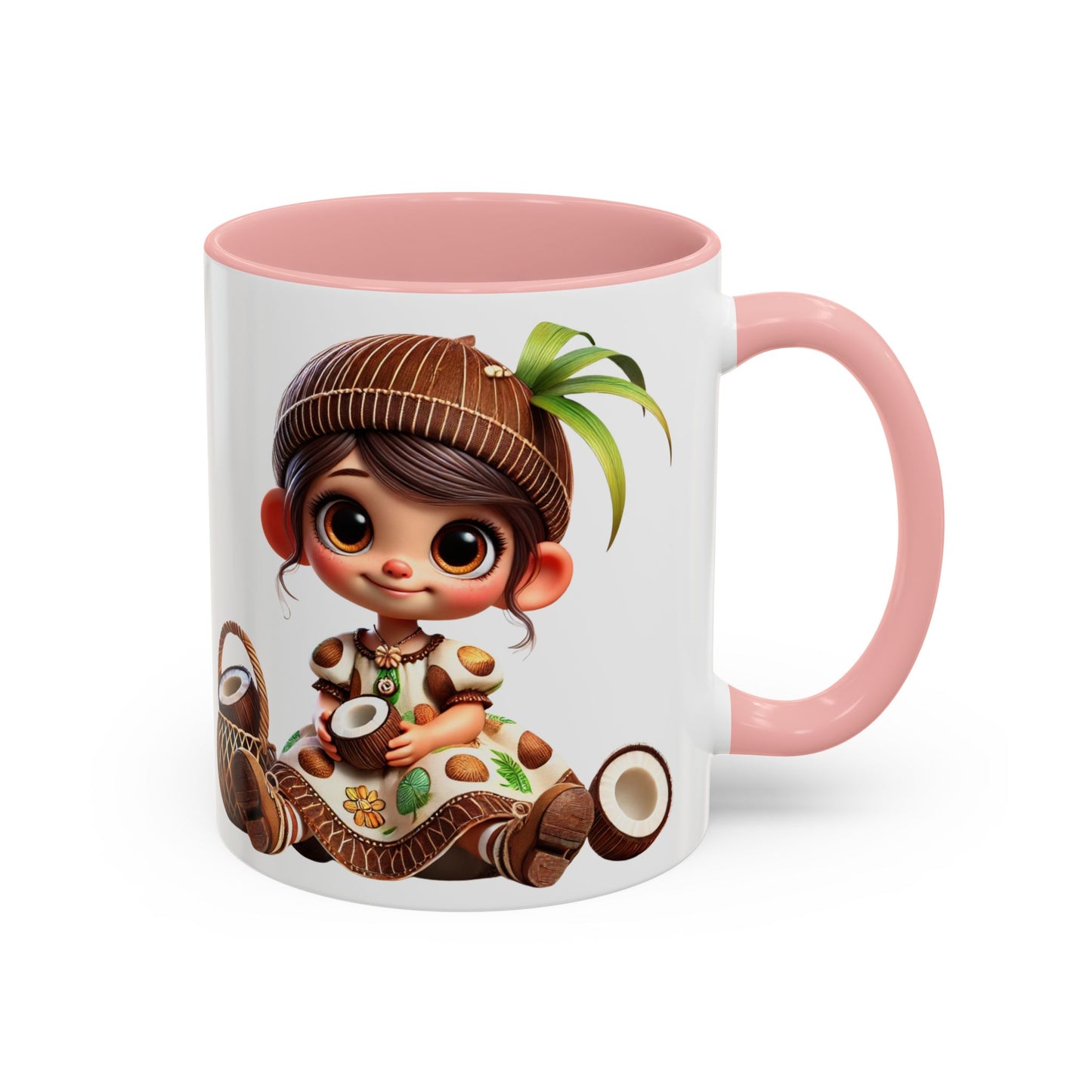 Whimsical Coconut Character Coffee Mug - 11oz & 15oz