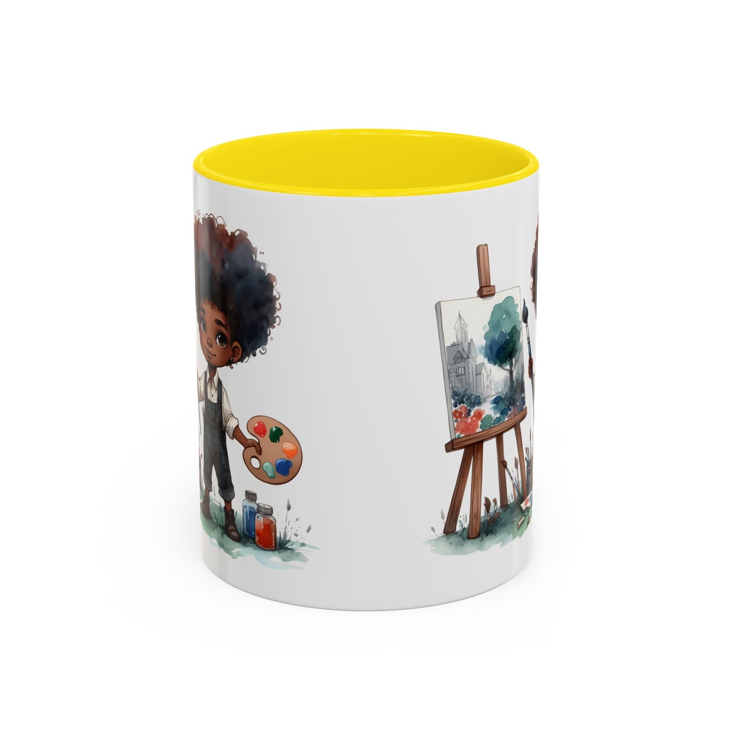 Creative Kid's Coffee Mug | Art Lover Gift | Black & White Accent Mug | Unique Art Design | Children's Art Decor | Fun Ceramic Cup