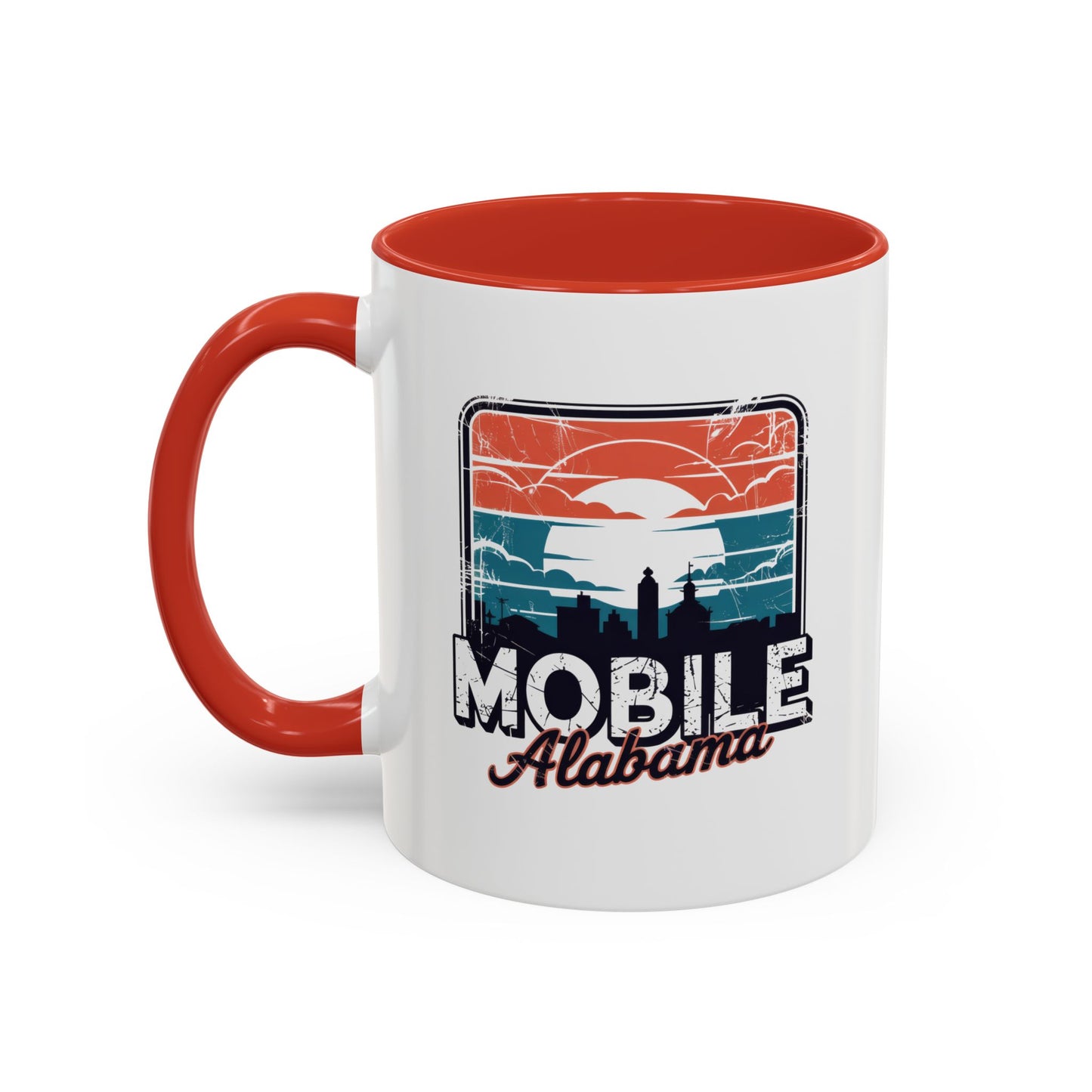 Mobile Alabama Sunset Accent Coffee Mug – Perfect Gift for Travelers, Coffee Lovers, Souvenir, Home Decor, Unique Mug