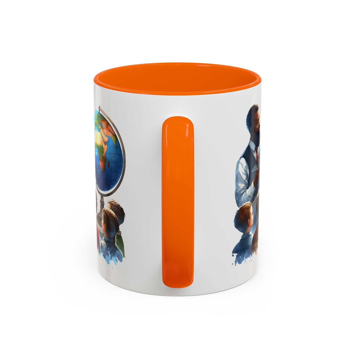 World Teacher Accent Coffee Mug - Inspiring Gift for Educators, Classroom Decor, Study Sessions, Teacher Appreciation, Travel Enthusiasts