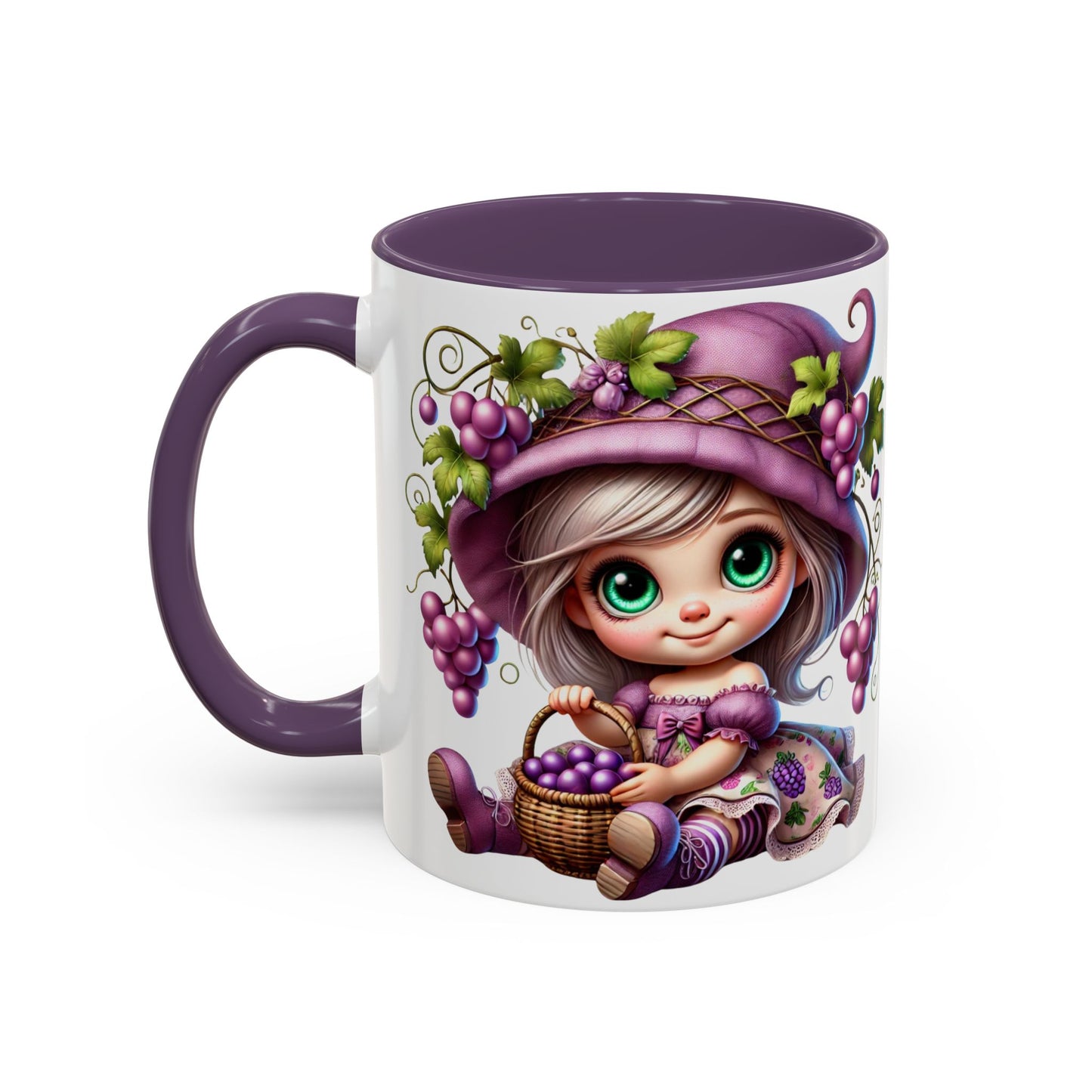 Whimsical Grape Girl Coffee Mug - Perfect for Wine Lovers and Gift Giving