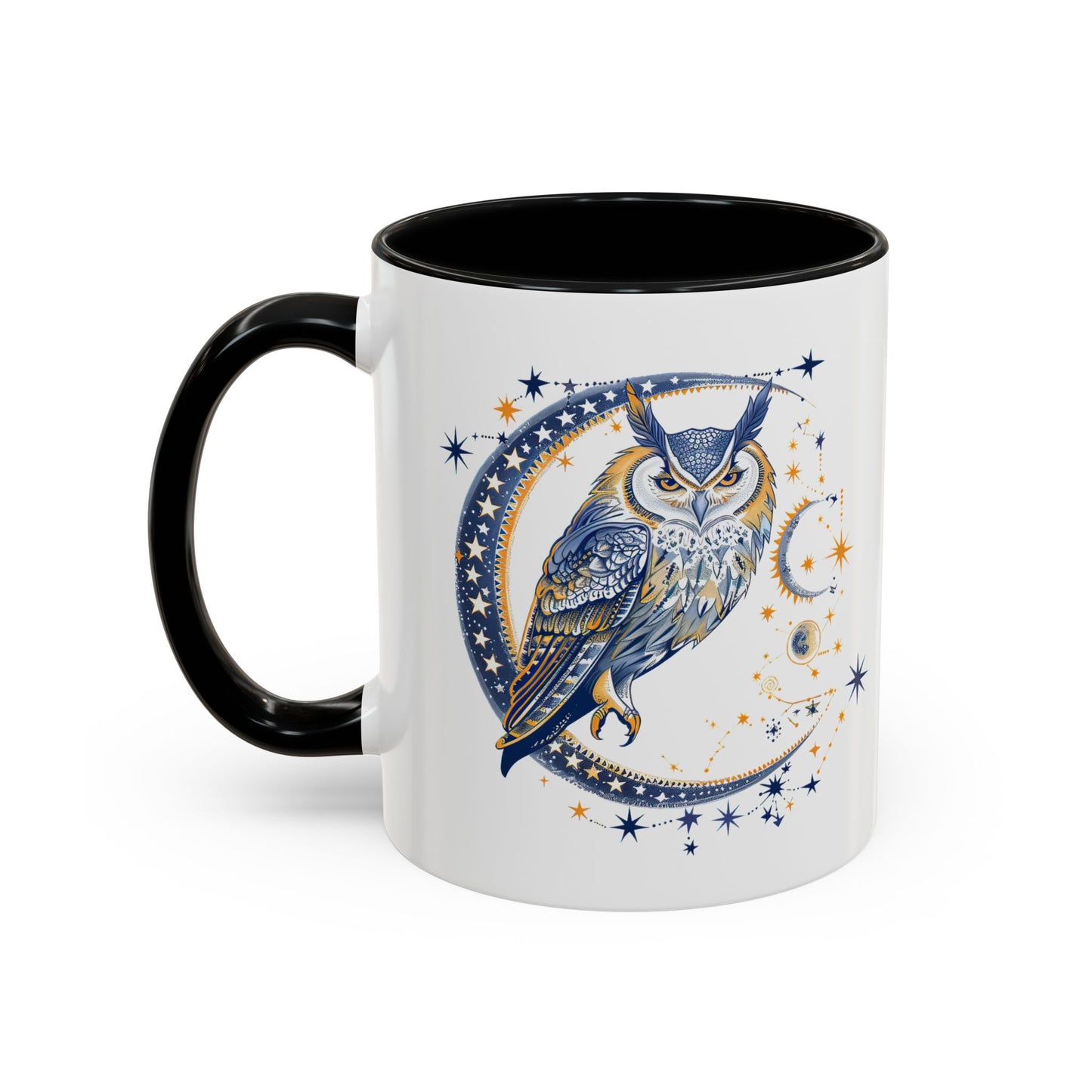 Celestial Owl Coffee Mug | Starry Night Mug, Astrology Gift, Owl Lover Cup, Unique Drinking Vessel, Enchanted Home Decor