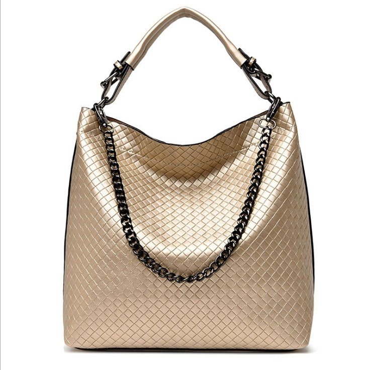 fashion women's bag winter new woven pattern handbag chain shoulder bag simple wild Messenger bag