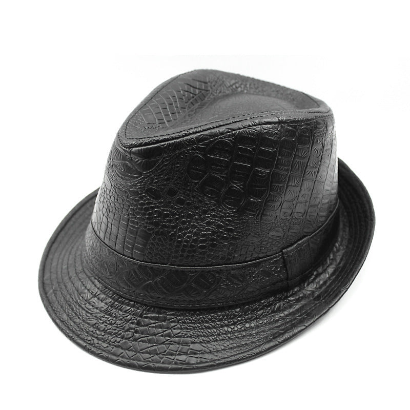 Men's And Women's Simple British Vintage Jazz Pu Leather Hat