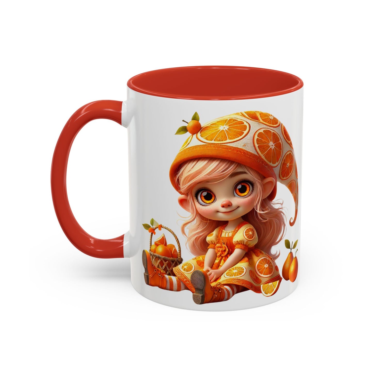 Whimsical Orange-Themed Coffee Mug, Cute Ceramic Cup for Fruit Lovers, Ideal Gift for Halloween, Birthdays, and Orange Enthusiasts