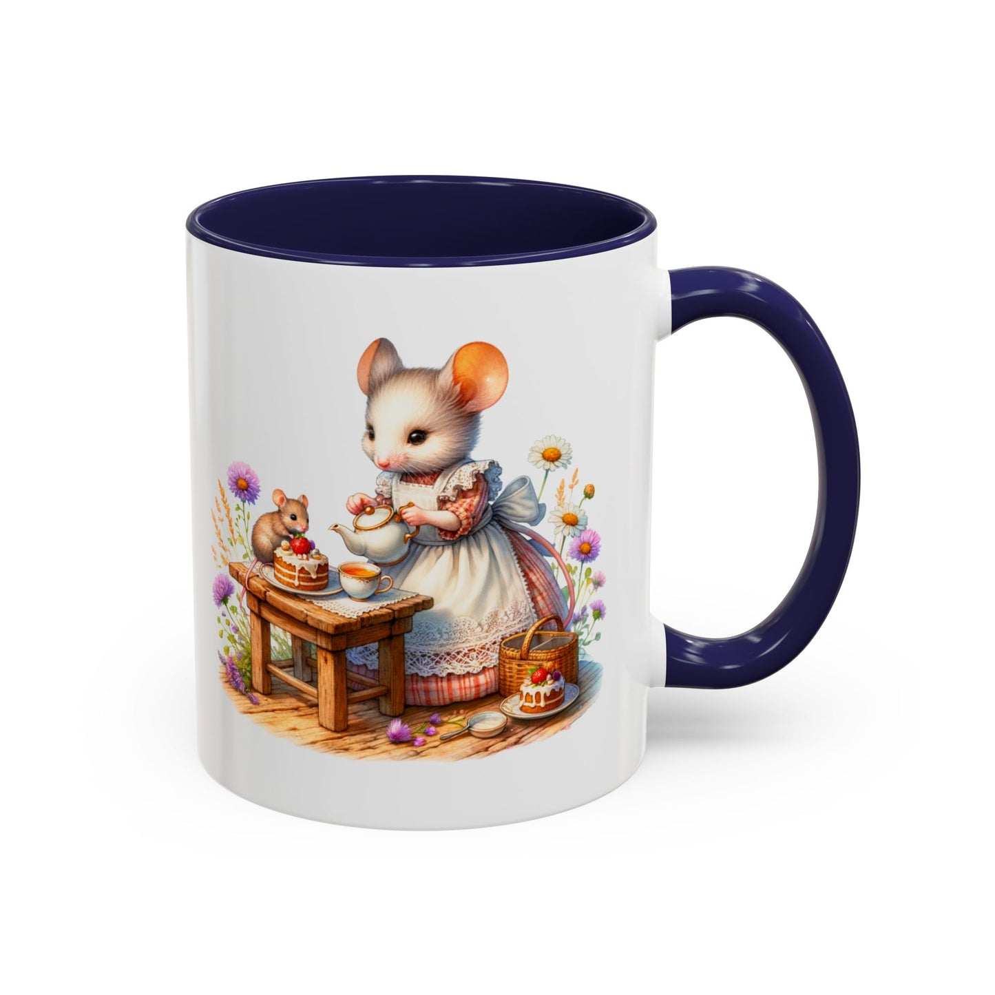Adorable Mouse Kitchen Coffee Mug, Cute Animal Mug, Gift for Baking Lovers, Cozy Home Decor, Kitchenware, Tea Mug, Floral Design
