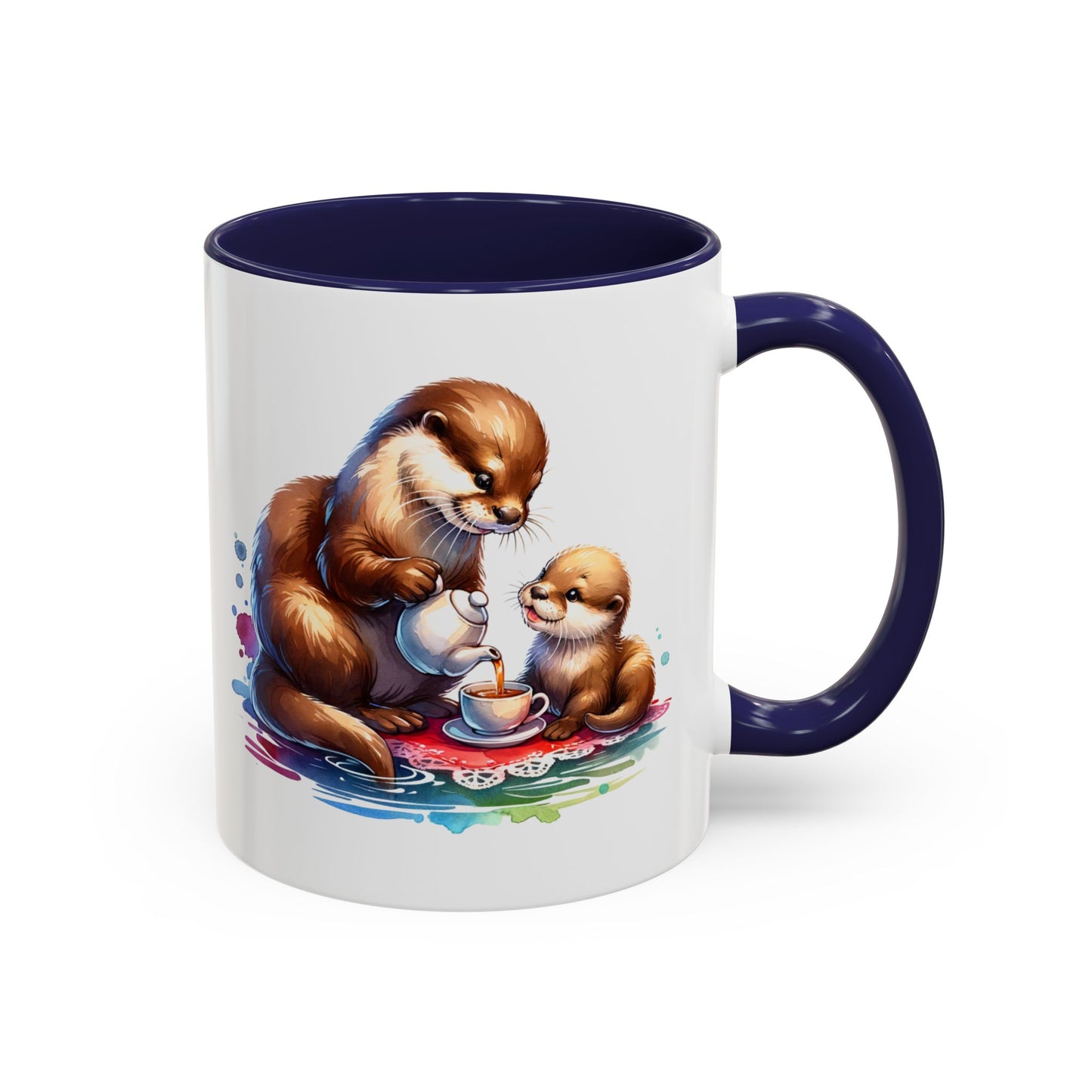 Cute Otter Family Coffee Mug | Animal Lover Gift, Holiday Mug, Tea Cup, Kid's Birthday, Home Decor