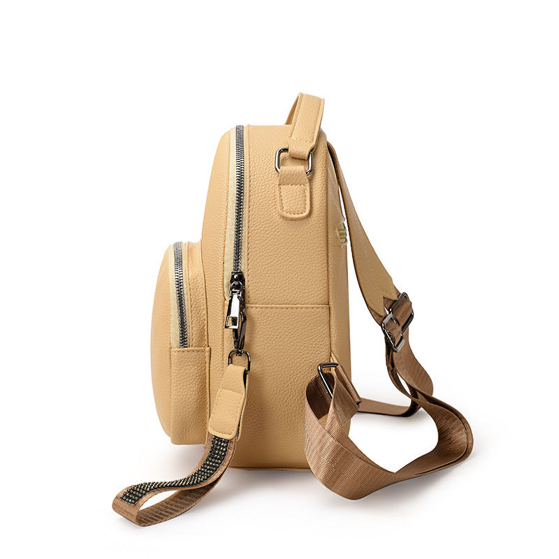 New Casual Women's Soft Leather Backpack Is Fashionable