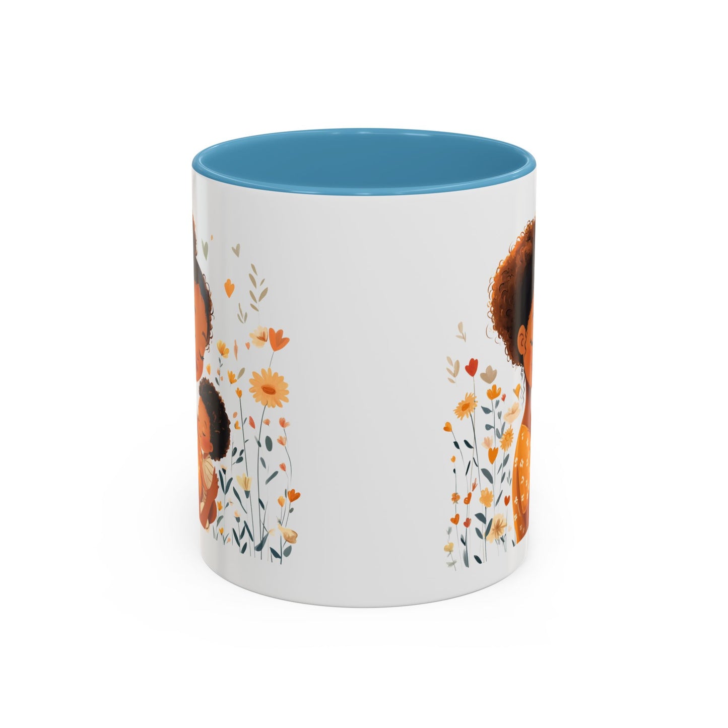 Warmth & Love Mug, Floral Mother & Child Coffee Cup, Gift for Mom, Cozy Drinkware, Baby Shower Mug, Family Bonding