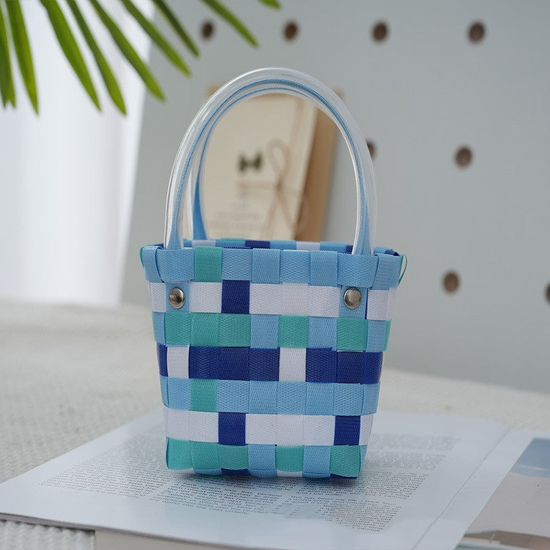 Ins Style Portable Small Square Bag Woven